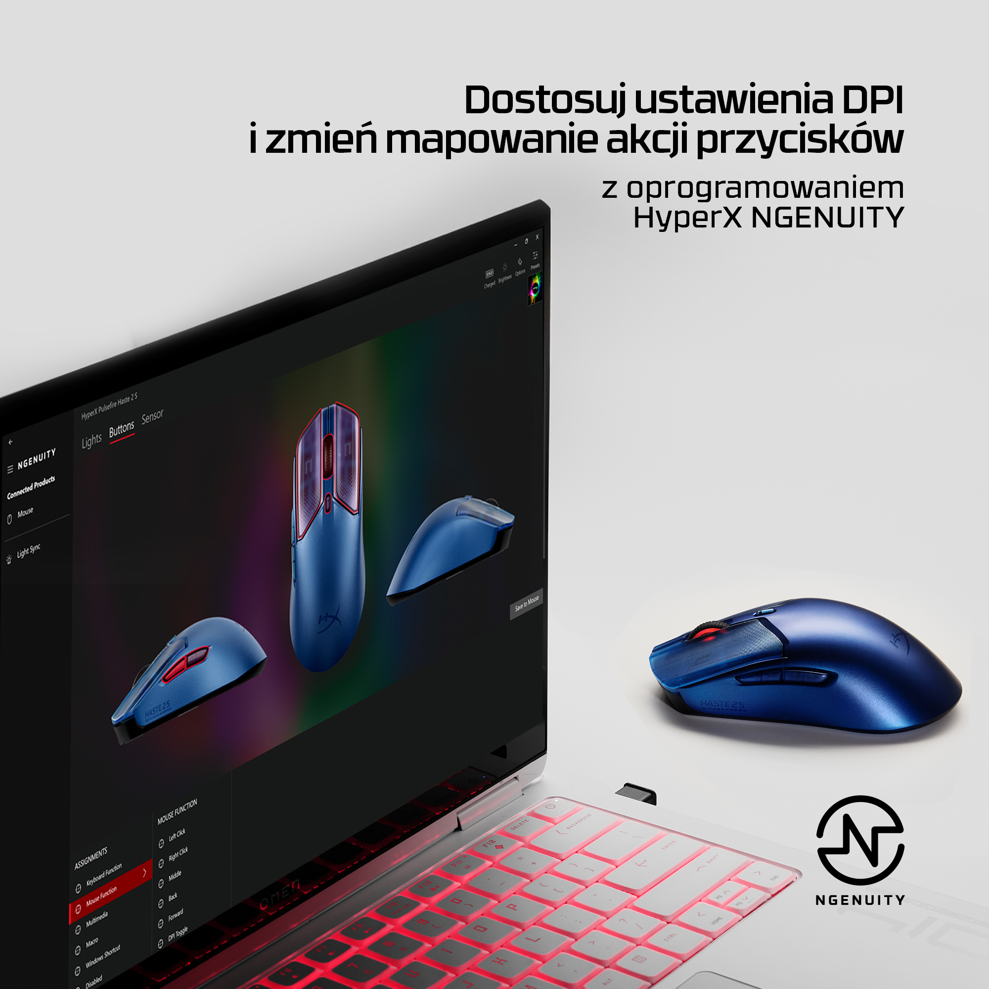 HP HyperX Pulsefire Haste 2 S Navy (9B001AA) - obrazek 5