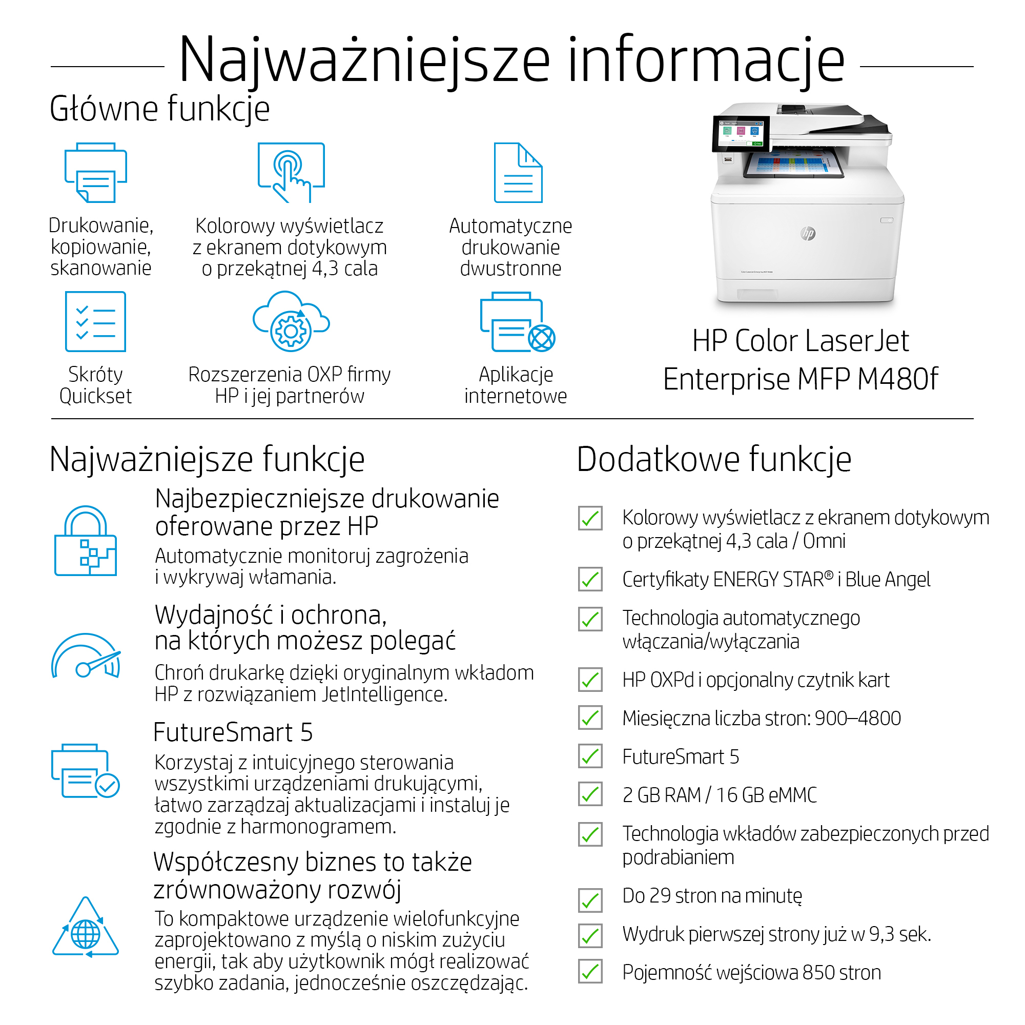 HP Color LaserJet Enterprise MFP M480f - Kolorowe Urządzenie Wielofunkcyjne - obrazek 5