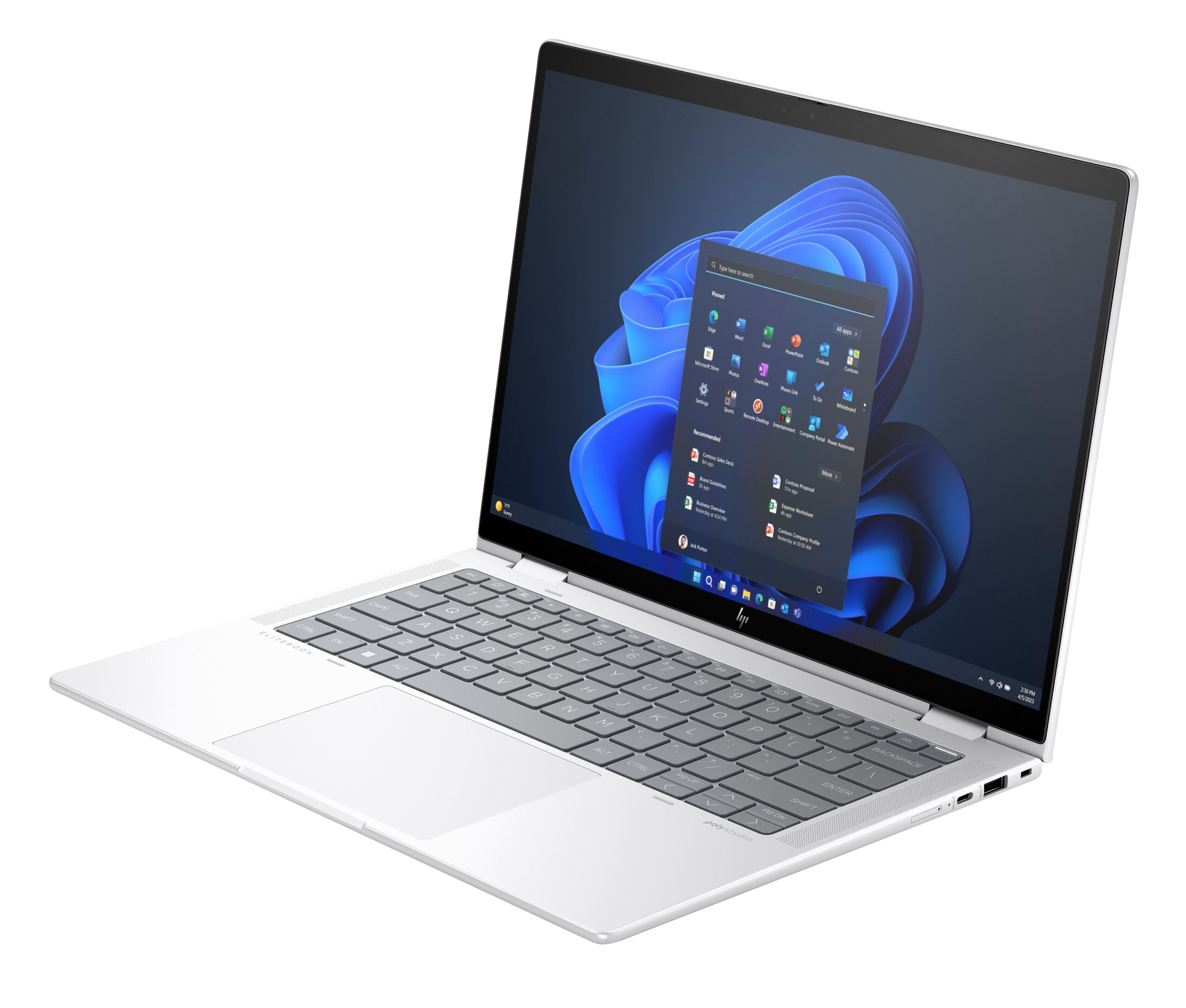 HP Elite x360 G11 Intel Core Ultra 7 155H Hybryda (2w1) 35,6 cm (14") Ekran dotykowy WUXGA 16 GB LPDDR5x-SDRAM 512 GB SSD Wi-Fi 6E (802.11ax) Windows 11 Pro AI PC Srebrny - obrazek 4