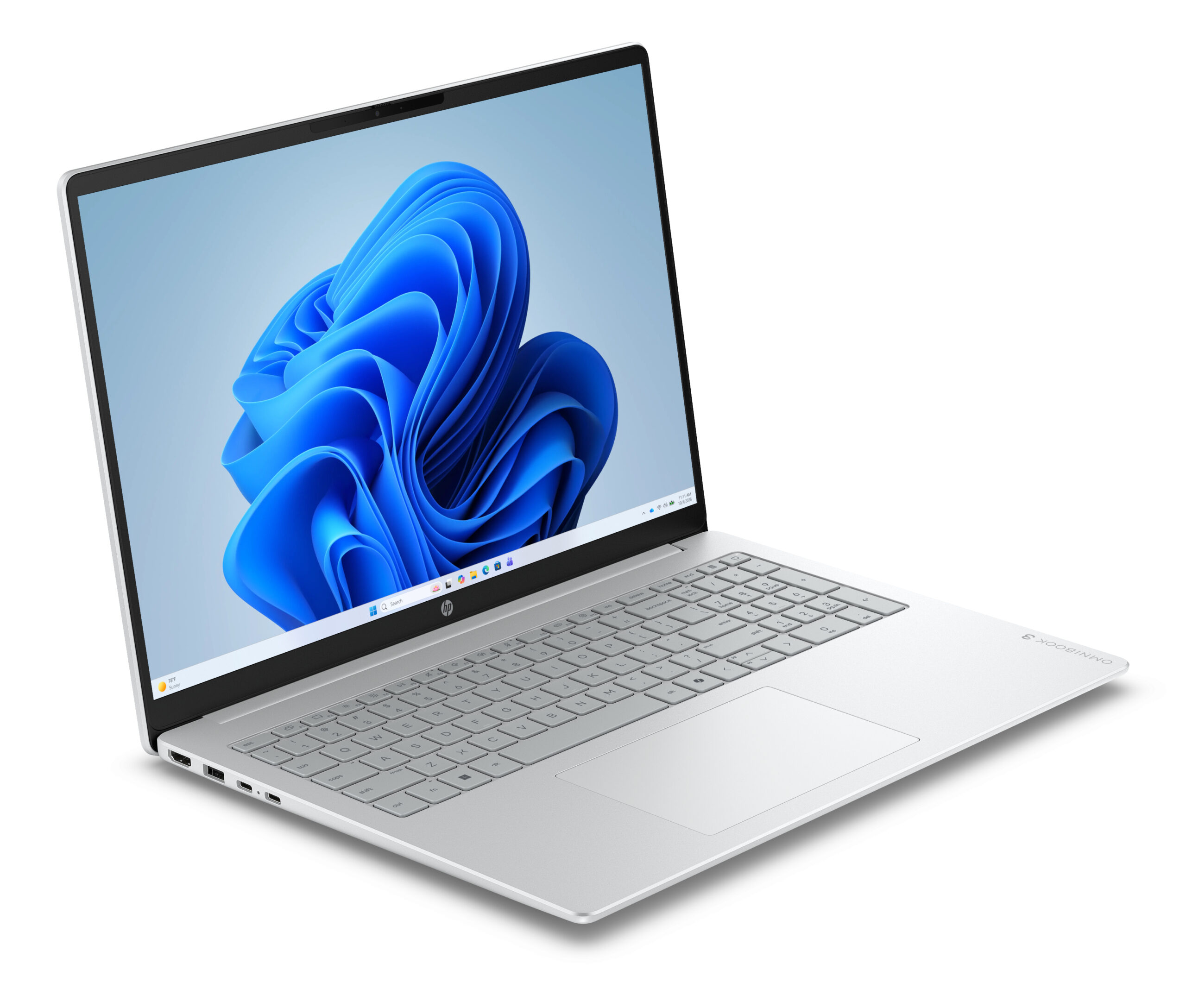 HP OmniBook 3 Laptop AI 16-bw0003nwx AMD Ryzen AI 7 250 40,6 cm (16") 2K 16 GB DDR5-SDRAM 512 GB SSD Wi-Fi 6 (802.11ax) Windows 11 Home AI PC Srebrny - obrazek 2