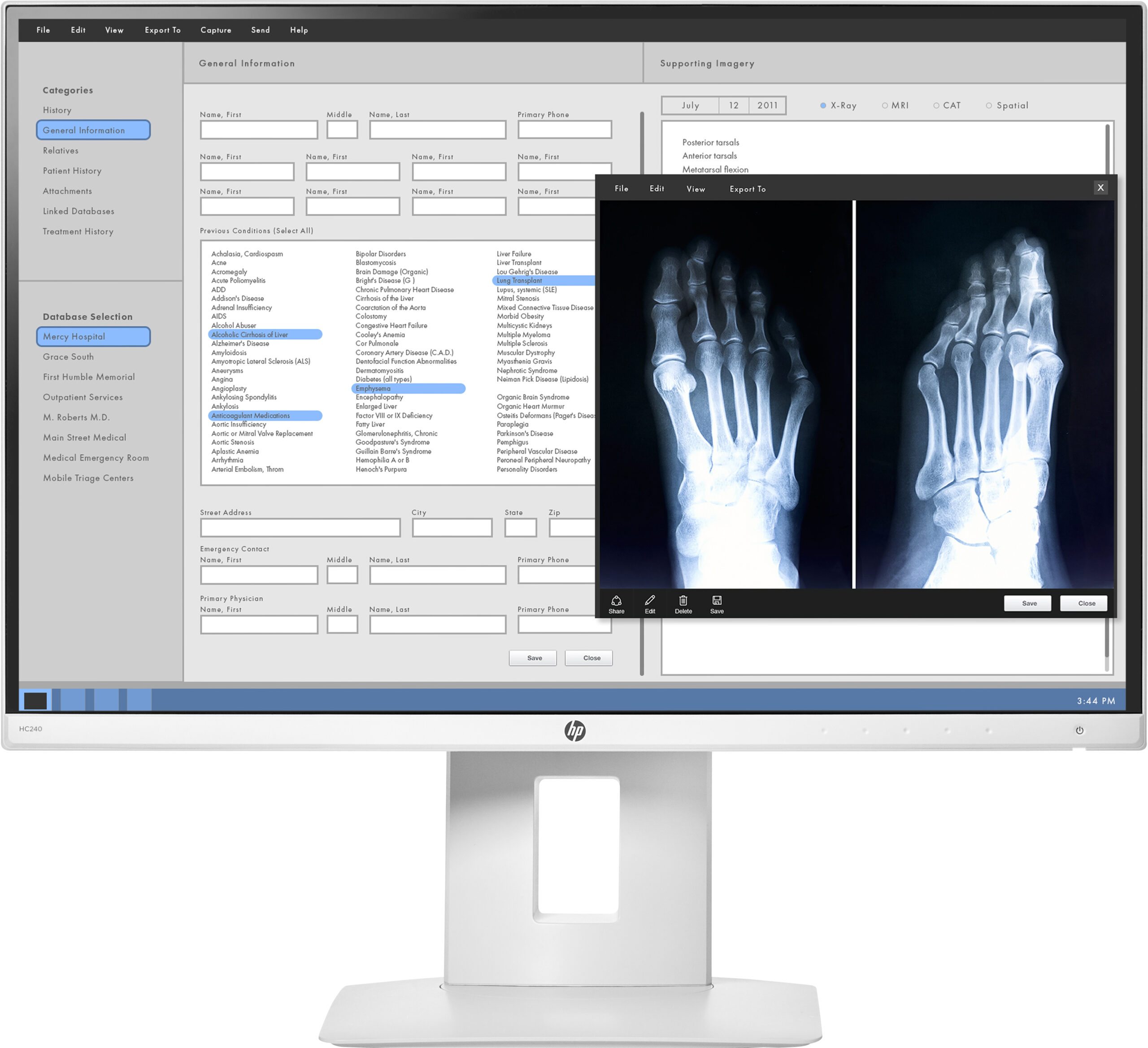 HP HC240 Healthcare Edition monitor komputerowy 61 cm (24") 1920 x 1200 px WUXGA LED Biały