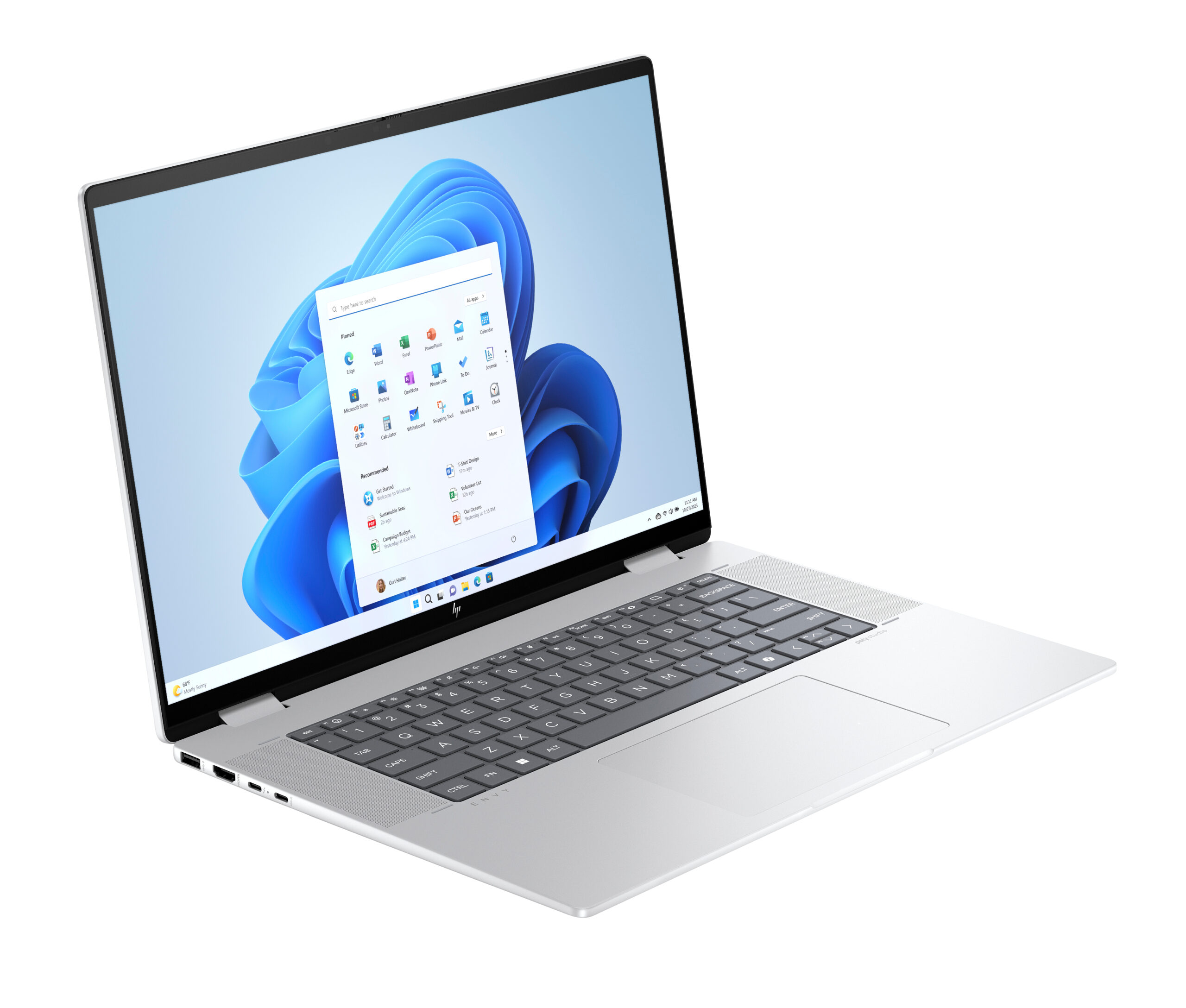 HP ENVY x360 16-ac0048nw Intel Core Ultra 5 125U Hybryda (2w1) 40,6 cm (16") Ekran dotykowy 2K 16 GB LPDDR5-SDRAM 512 GB SSD Wi-Fi 7 (802.11be) Windows 11 Home AI PC Srebrny - obrazek 3