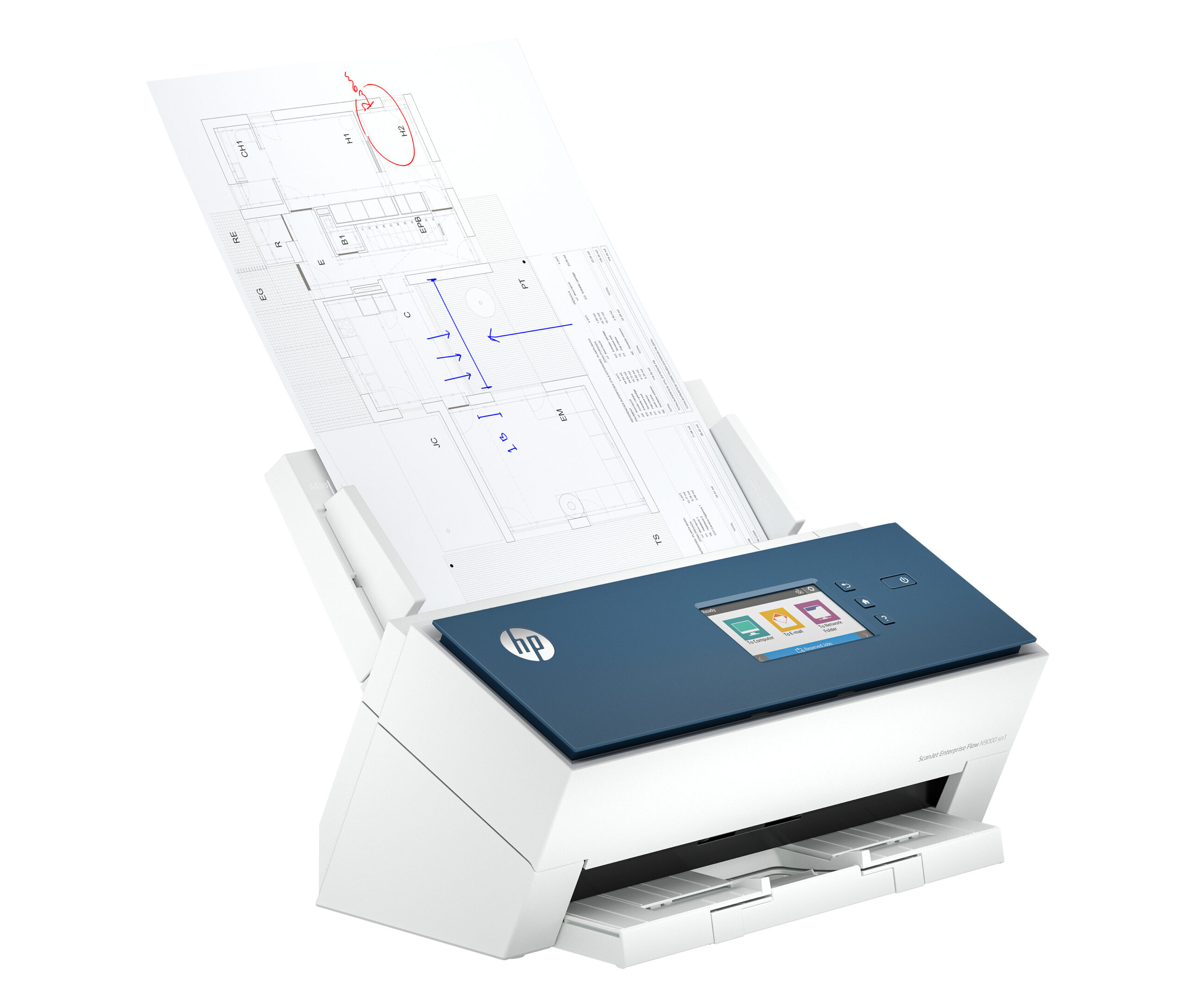 HP ScanJet Enterprise Flow N9000 sn1 Skaner ADF 600 x 600 DPI A3 Niebieski, Biały - obrazek 2