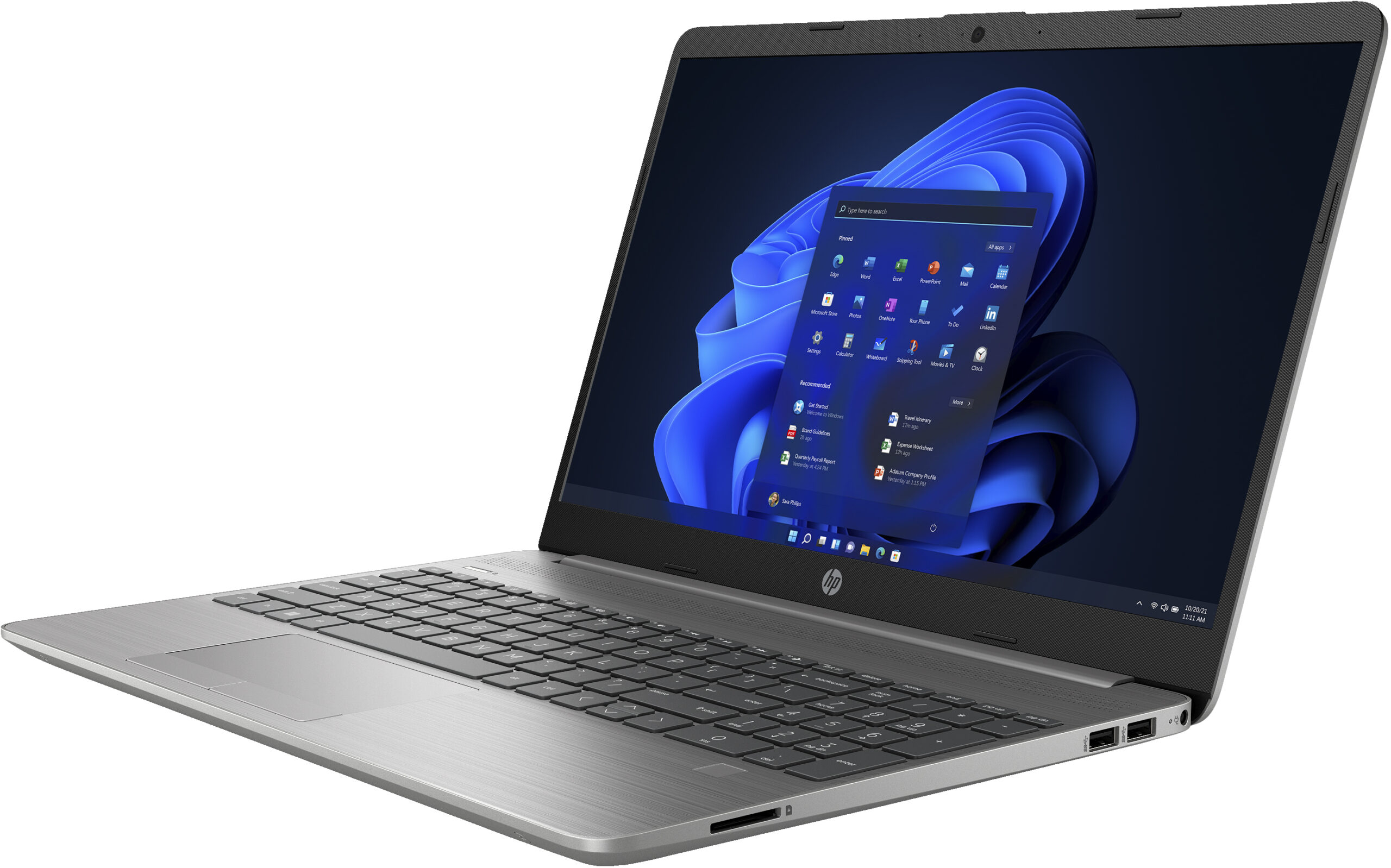 HP 255 G8 AMD Ryzen™ 5 5500U Laptop 39,6 cm (15.6") Full HD 8 GB DDR4-SDRAM 256 GB SSD Wi-Fi 5 (802.11ac) Windows 11 Pro Srebrny - obrazek 2