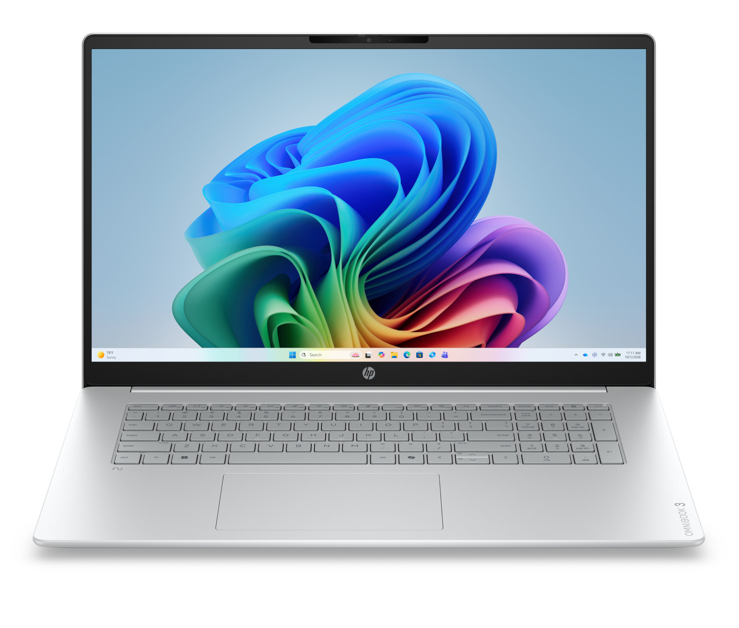 HP OmniBook 3 Laptop Next Gen AI 17-dm0002nwx Copilot+ PC AMD Ryzen AI 7 445 43,9 cm (17.3") Full HD 16 GB DDR5-SDRAM 512 GB SSD Wi-Fi 7 (802.11be) Windows 11 Home Szary, Srebrny