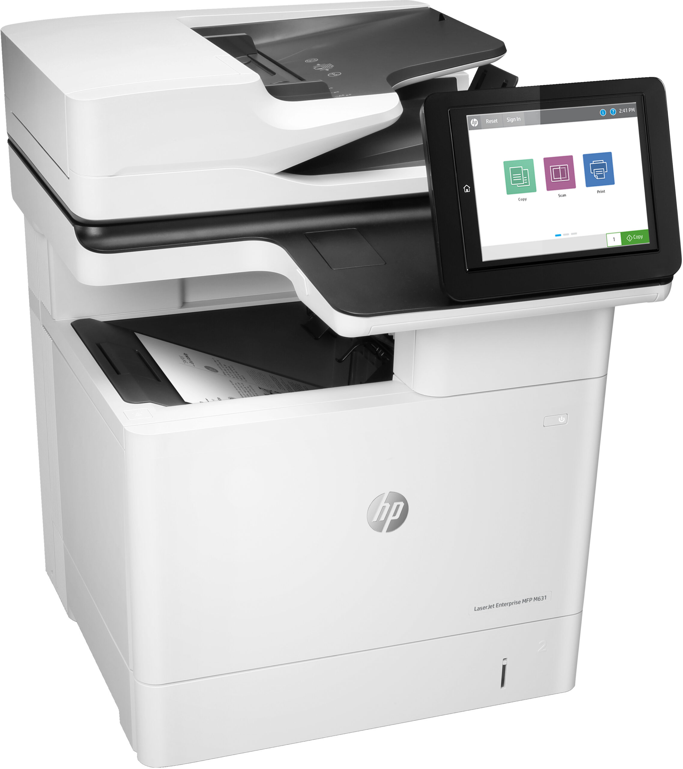 HP LaserJet Enterprise Urządzenie wielofunkcyjne M631dn, Czerń i biel, Drukarka do Firma, Drukowanie, kopiowanie, skanowanie, Sieć bezprzewodowa; Automatyczny podajnik dokumentów; Skanowanie do pliku PDF; Gniazdo kart pamięci - obrazek 3