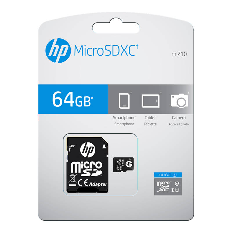 HP 64GB mi210 Class 10 U1 microSDXC Flash Memory Card - obrazek 4