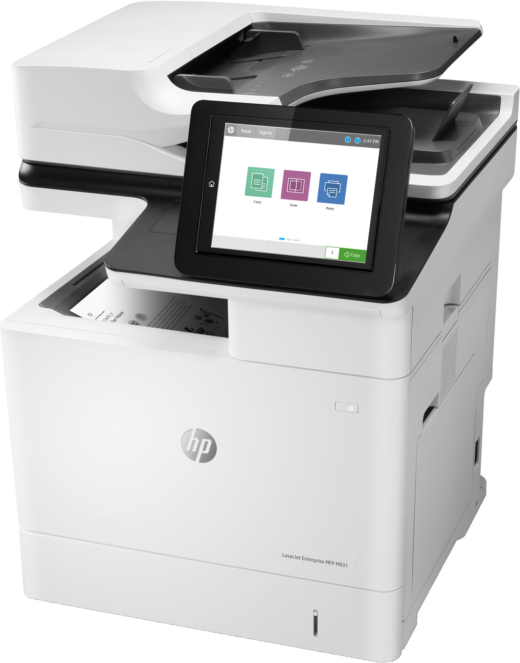 HP LaserJet Enterprise Urządzenie wielofunkcyjne M631dn, Czerń i biel, Drukarka do Firma, Drukowanie, kopiowanie, skanowanie, Sieć bezprzewodowa; Automatyczny podajnik dokumentów; Skanowanie do pliku PDF; Gniazdo kart pamięci - obrazek 2