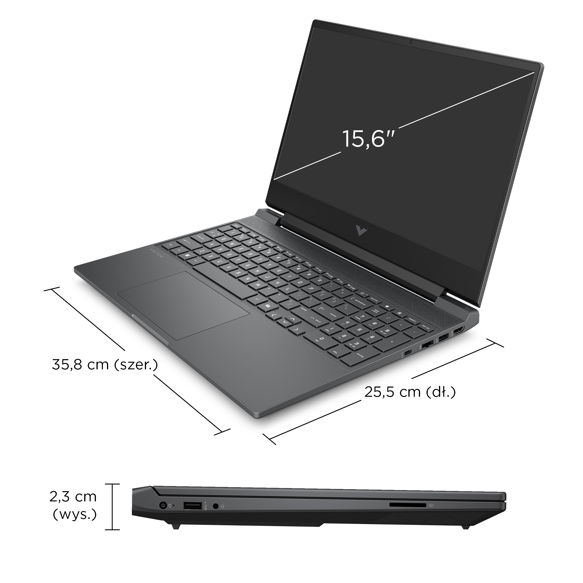 HP Victus Gaming 15-fb3042nw Copilot+ PC AMD Ryzen AI 5 340 Laptop 39,6 cm (15.6") Full HD 16 GB DDR5-SDRAM 1 TB SSD NVIDIA GeForce RTX 5060 Wi-Fi 6 (802.11ax) Free DOS Czarny - obrazek 5