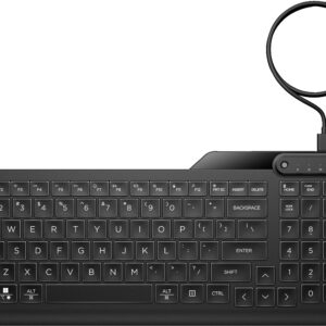 HP 405 Multi-Device Backlit Wired Keyboard, QWERTY, Czarna