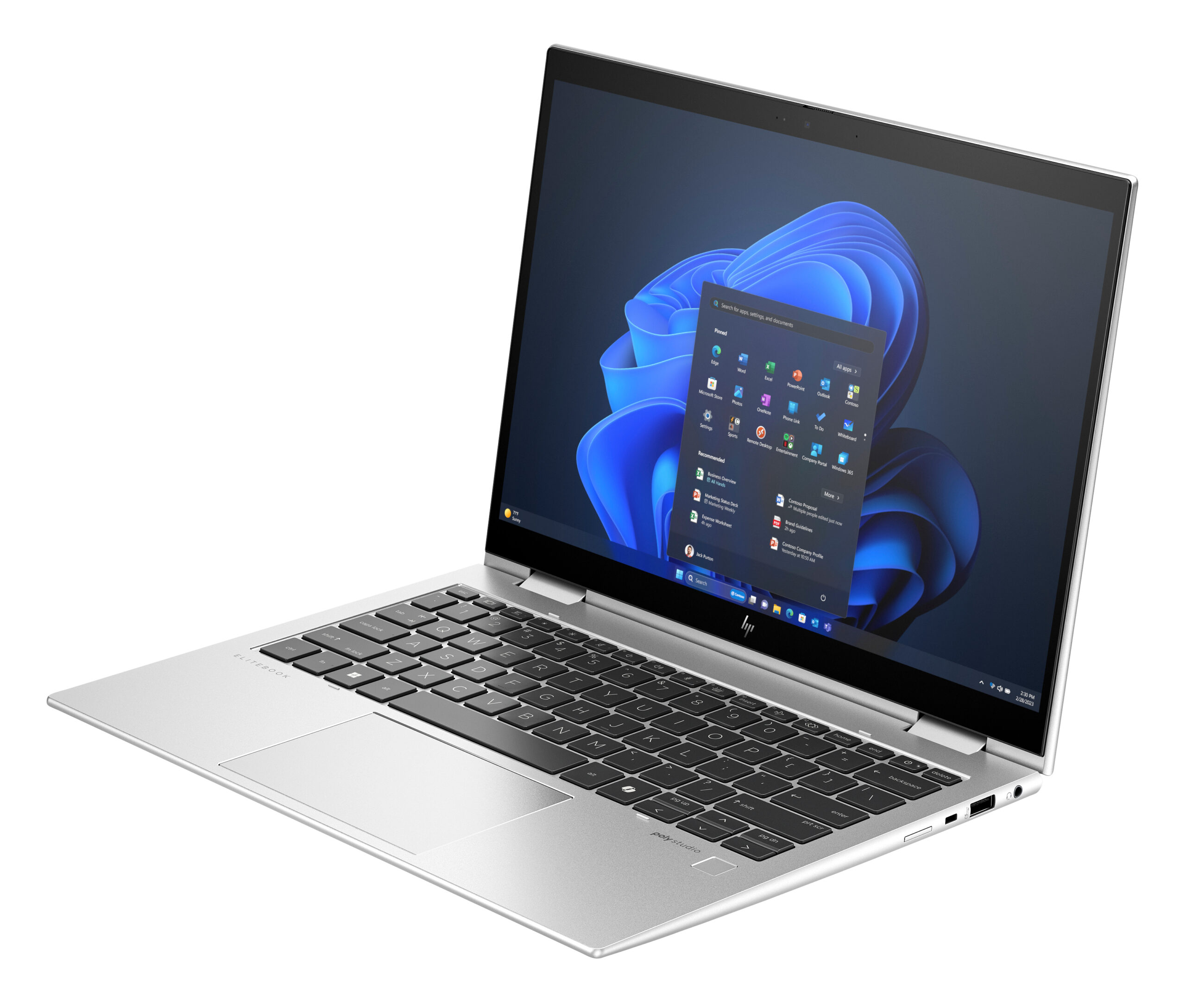 HP Elite x360 830 G11 Intel Core Ultra 5 125U Hybryda (2w1) 33,8 cm (13.3") Ekran dotykowy WUXGA 16 GB LPDDR5x-SDRAM 512 GB SSD Wi-Fi 6E (802.11ax) Windows 11 Pro AI PC Srebrny - obrazek 5