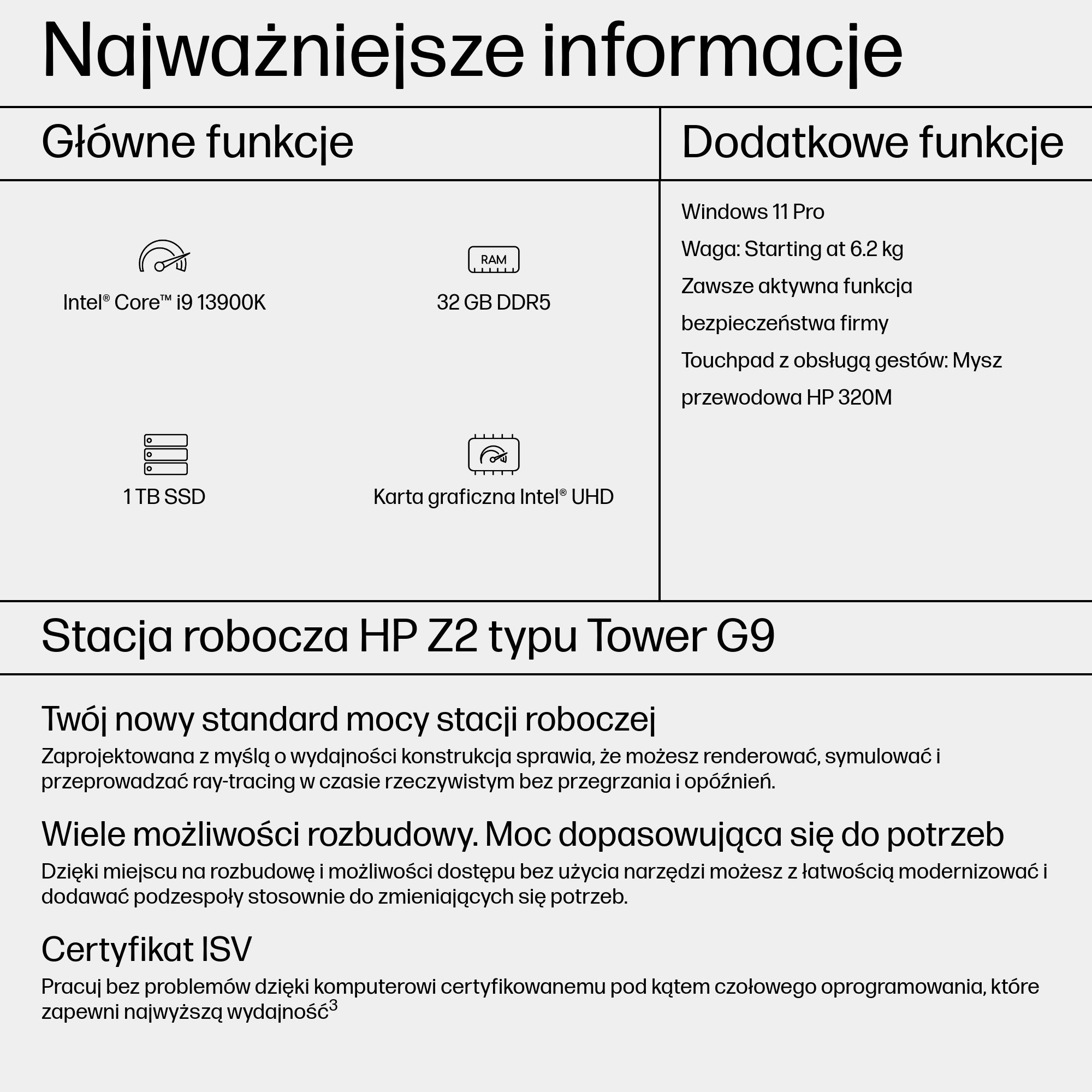 HP Z2 G9 Intel® Core™ i9 i9-13900K 32 GB DDR5-SDRAM 1 TB SSD Windows 11 Pro Tower Stanowisko AI Workstation Czarny - obrazek 3