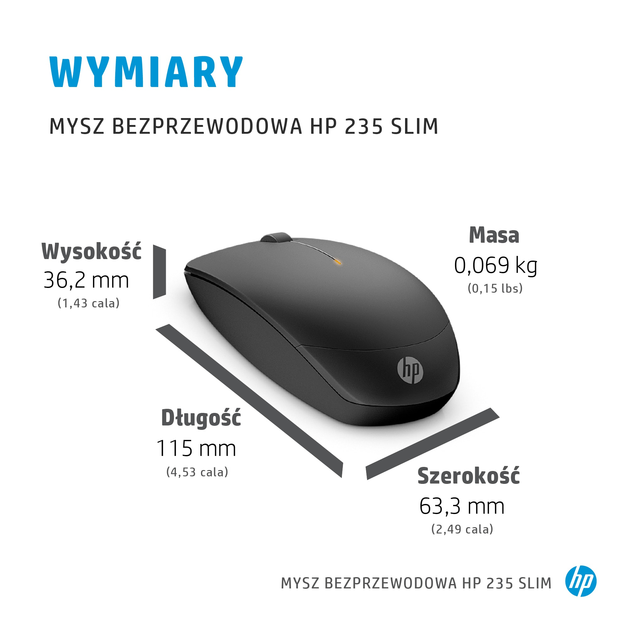 HP 235 Slim Wireless Mouse Kenting Plus (4E407UT#AC3) - obrazek 4