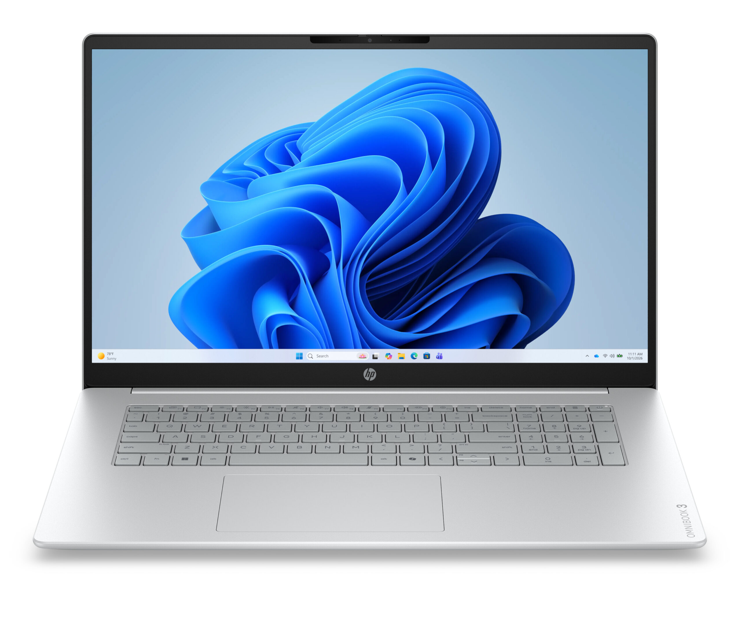 HP OmniBook 3 Laptop 17-dp0004nwx AMD Ryzen™ 5 40 43,9 cm (17.3") Full HD 16 GB LPDDR5-SDRAM 256 GB SSD Wi-Fi 6 (802.11ax) Windows 11 Home Szary, Srebrny