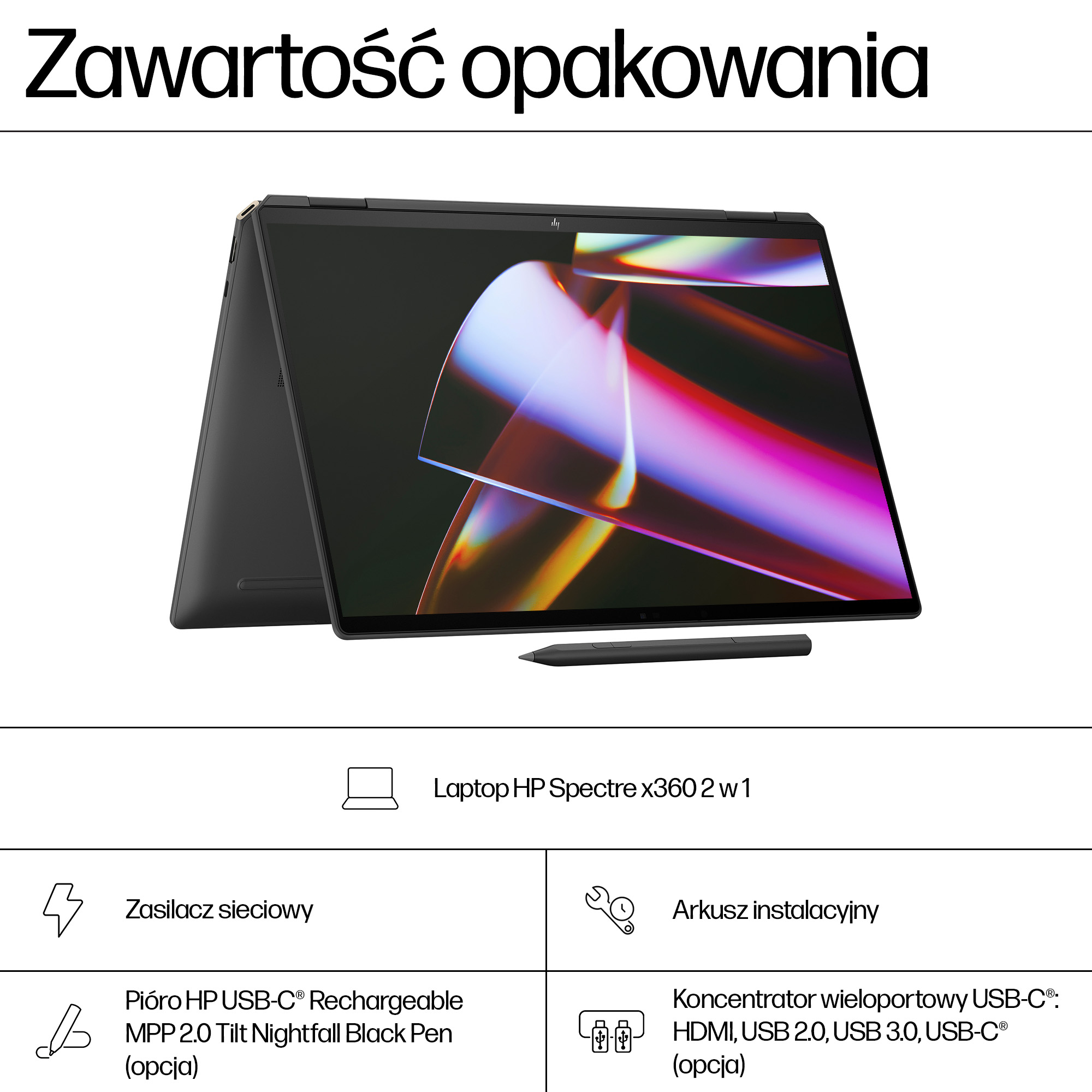 HP Spectre x360 Touch 2.8K (2880 × 1800) UWVA OLED 48-120Hz AG GorillaG SDR 400n HDR 500n U7-155H 16GB 1TB RTX 4050 6G W11P 2/2/0 - obrazek 5