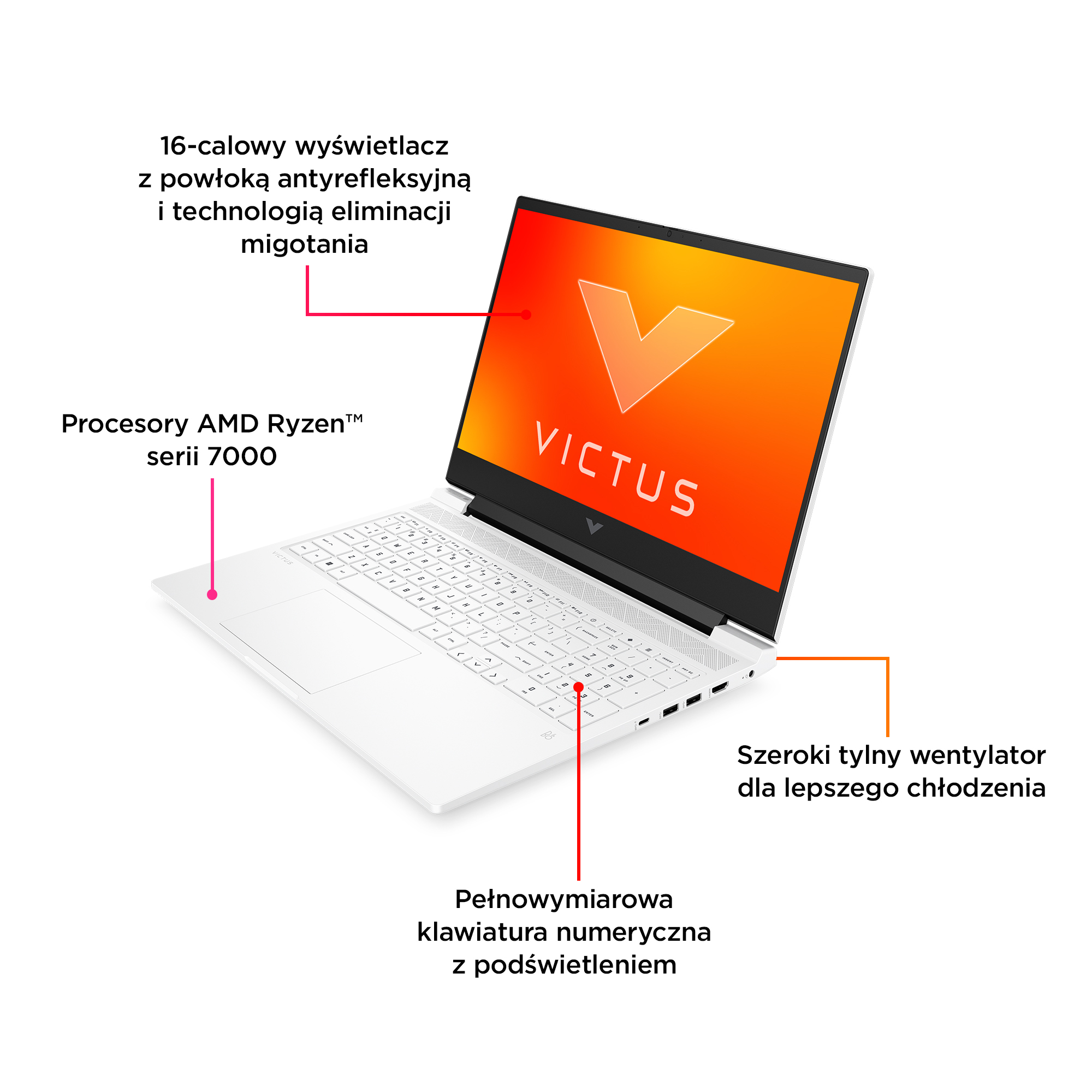HP Victus Gaming Victus 16-s0001nw AMD Ryzen™ 5 7640HS Laptop 40,9 cm (16.1") Full HD 16 GB DDR5-SDRAM 512 GB SSD NVIDIA GeForce RTX 4050 Wi-Fi 6 (802.11ax) Windows 11 Home Niebieski - obrazek 4
