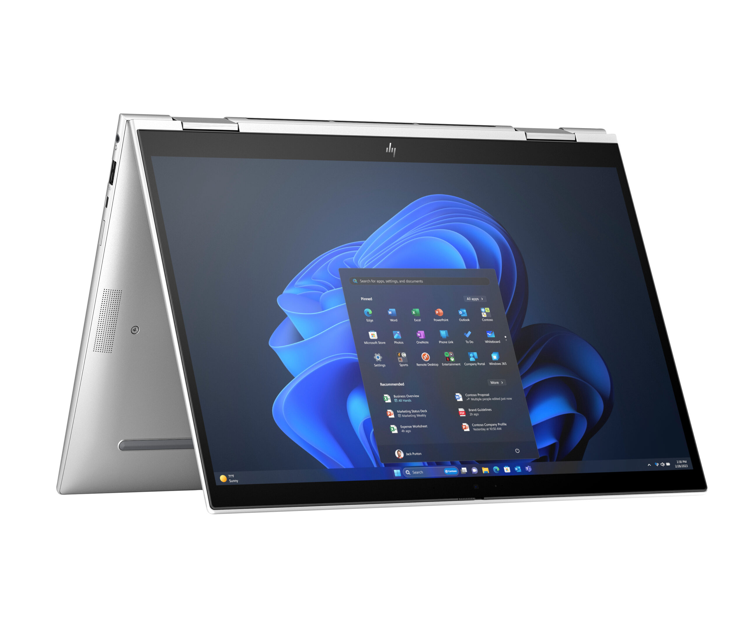 HP Elite x360 830 G11 Intel Core Ultra 7 155U Hybryda (2w1) 33,8 cm (13.3") Ekran dotykowy WUXGA 32 GB LPDDR5x-SDRAM 1 TB SSD Wi-Fi 6E (802.11ax) Windows 11 Pro AI PC Srebrny