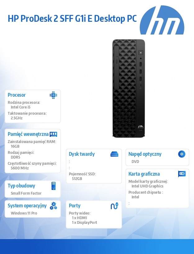 HP ProDesk 2 SFF G1 Intel Core i5-14400 16GB 512GB SSD W11P - obrazek 4