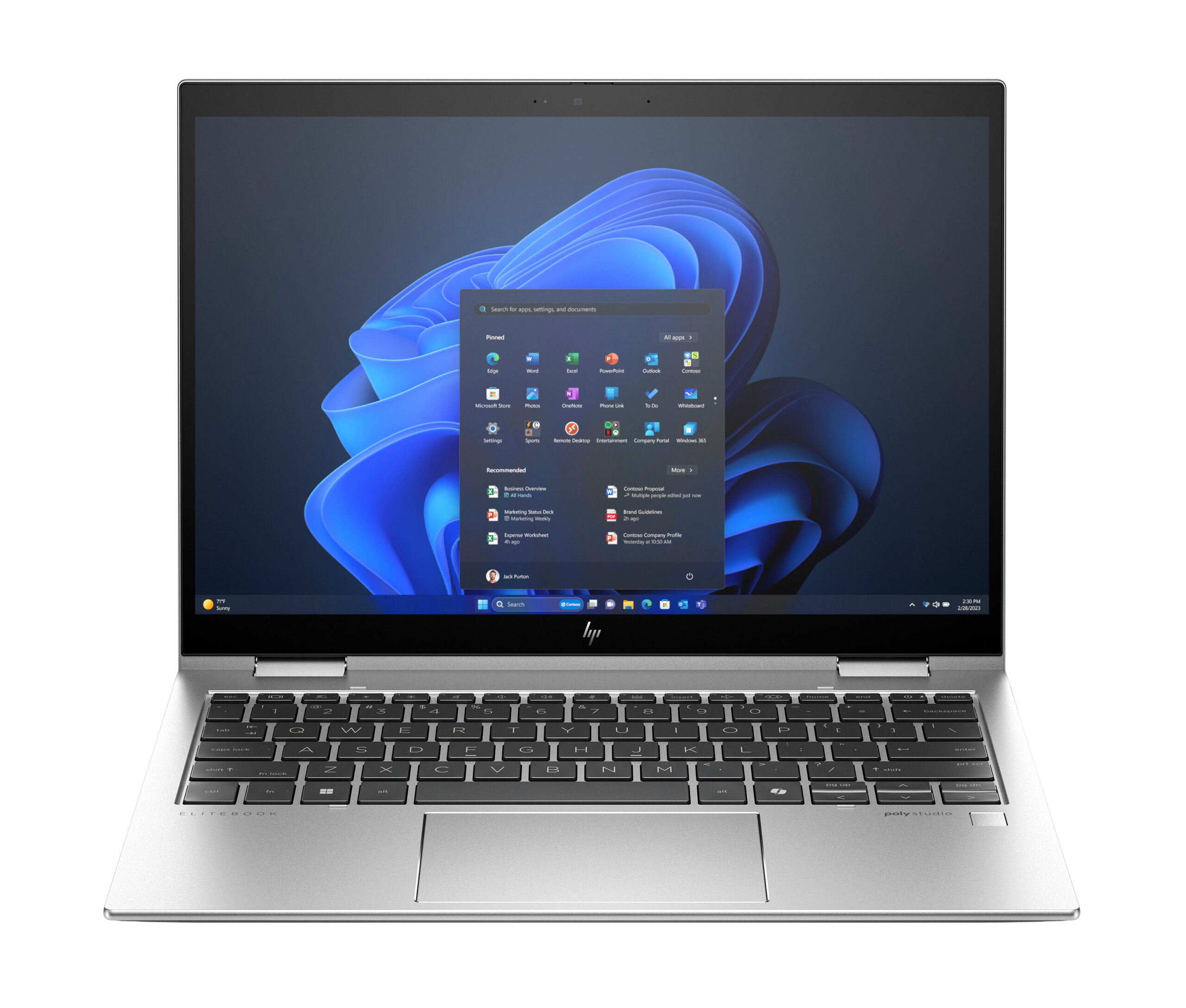 HP Elite x360 830 G11 Intel Core Ultra 5 125U Hybryda (2w1) 33,8 cm (13.3") Ekran dotykowy WUXGA 16 GB LPDDR5x-SDRAM 512 GB SSD Wi-Fi 6E (802.11ax) Windows 11 Pro AI PC Srebrny - obrazek 2