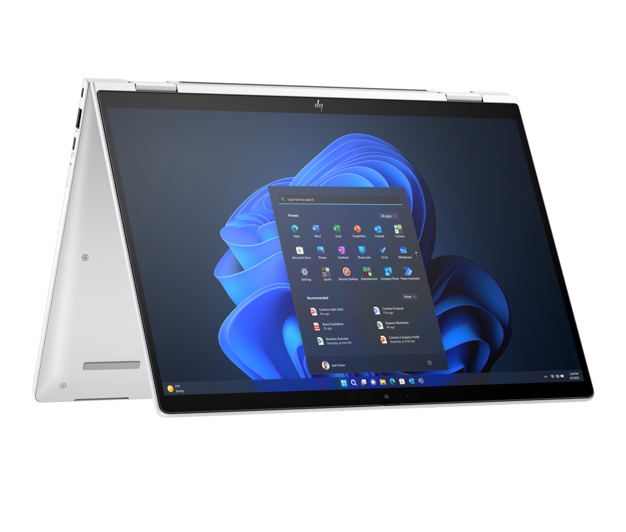 HP Elite x360 G11 Intel Core Ultra 7 155H Hybryda (2w1) 35,6 cm (14") Ekran dotykowy WUXGA 16 GB LPDDR5x-SDRAM 512 GB SSD Wi-Fi 6E (802.11ax) Windows 11 Pro AI PC Srebrny - obrazek 2