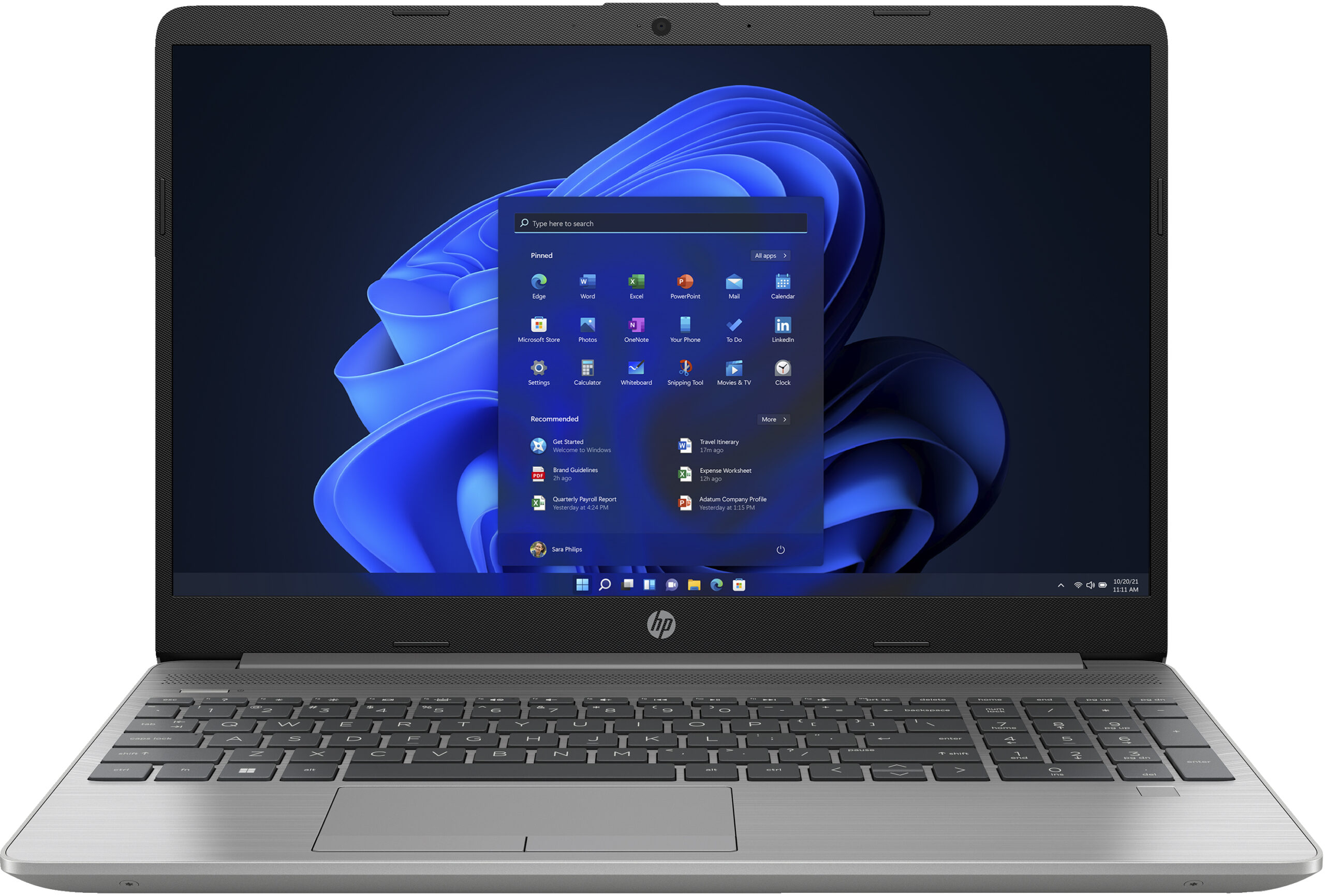 HP 255 G8 AMD Ryzen™ 5 5500U Laptop 39,6 cm (15.6") Full HD 8 GB DDR4-SDRAM 256 GB SSD Wi-Fi 5 (802.11ac) Windows 11 Pro Srebrny