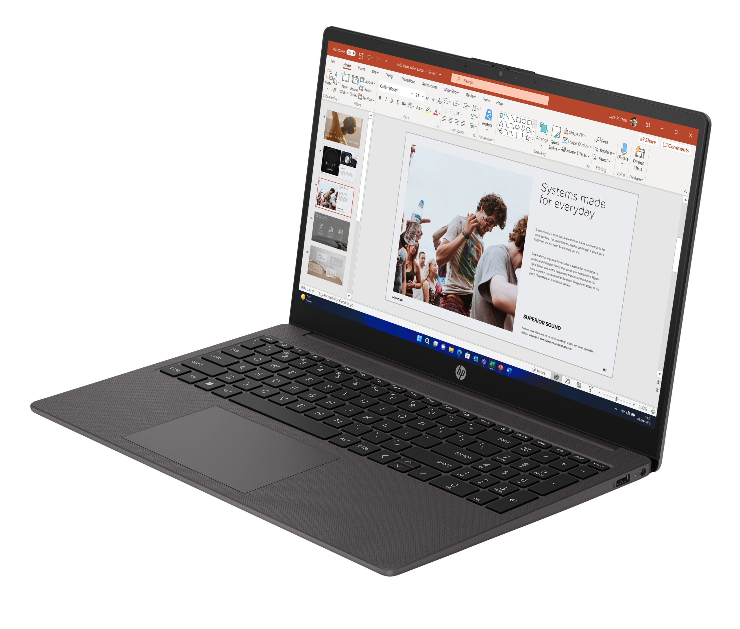 HP 255 G10 AMD Ryzen™ 5 7530U Laptop 39,6 cm (15.6") Full HD 16 GB DDR4-SDRAM 512 GB SSD Wi-Fi 6 (802.11ax) Windows 11 Home Czarny - obrazek 3