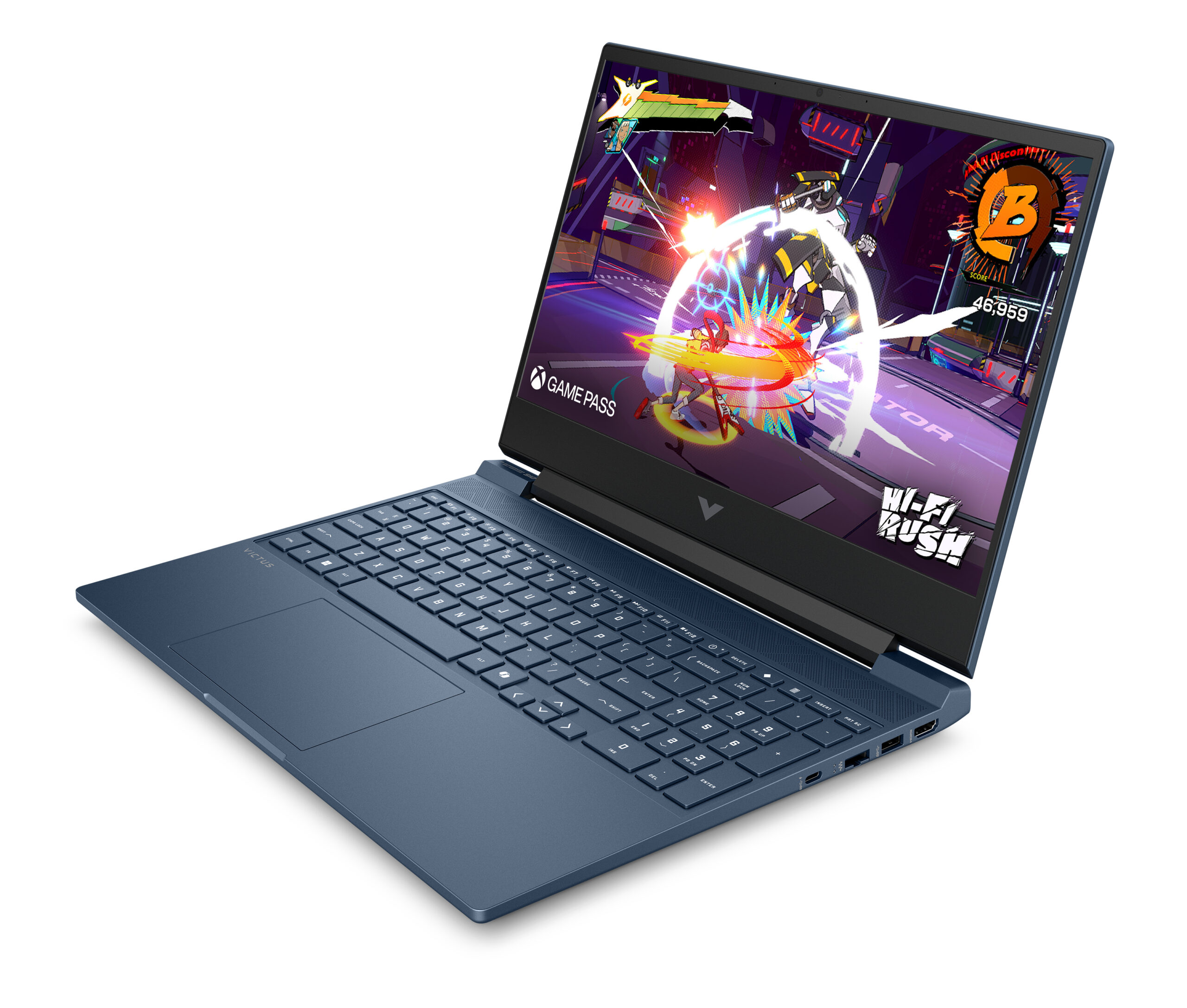 HP Victus Gaming 15-fb3039nw AMD Ryzen™ 7 7445H Laptop 39,6 cm (15.6") Full HD 16 GB DDR5-SDRAM 512 GB SSD NVIDIA GeForce RTX 3050 Wi-Fi 6 (802.11ax) Free DOS Niebieski - obrazek 4