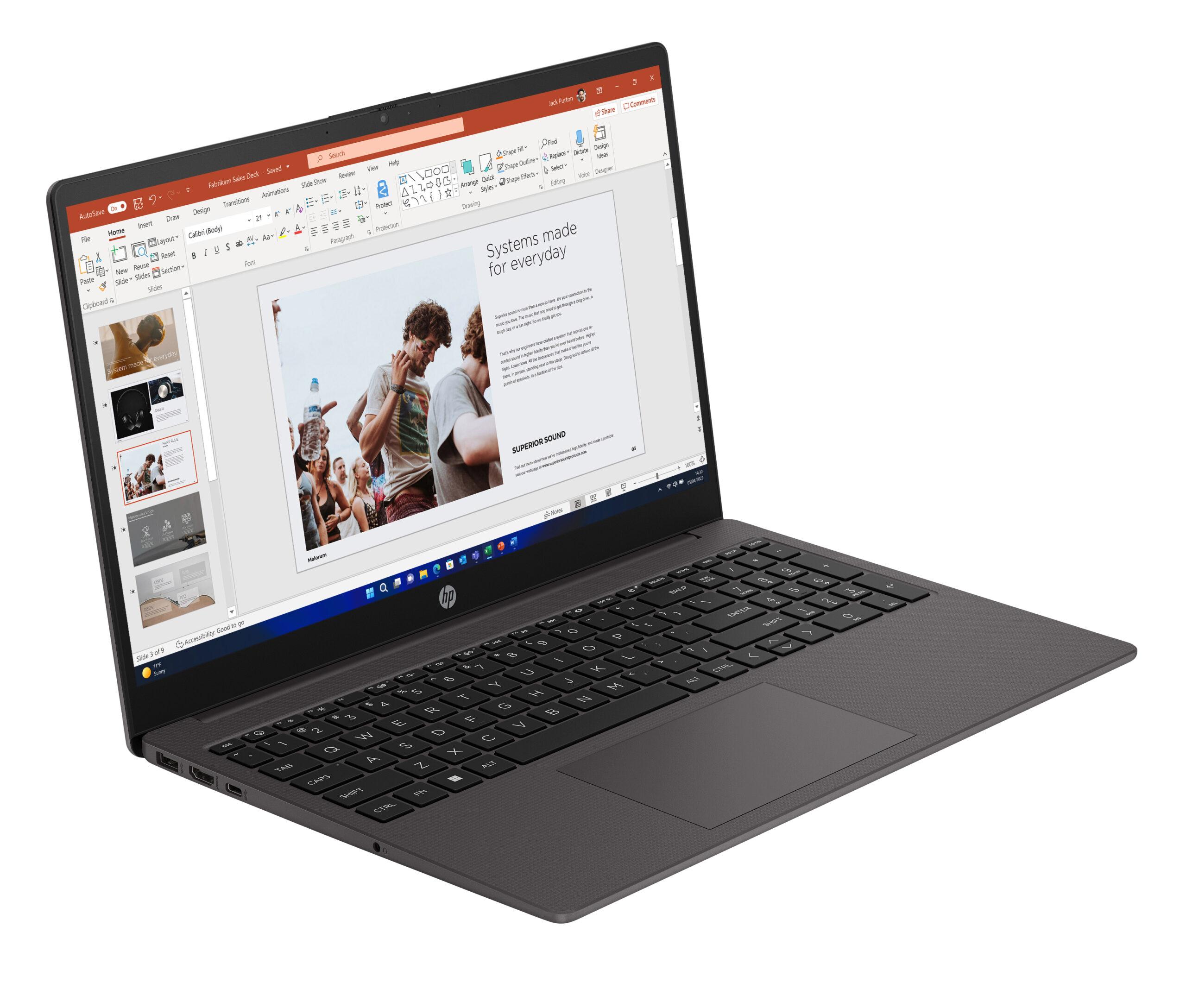 HP 255 G10 AMD Ryzen™ 5 7530U Laptop 39,6 cm (15.6") Full HD 16 GB DDR4-SDRAM 512 GB SSD Wi-Fi 6 (802.11ax) Windows 11 Home Czarny - obrazek 2
