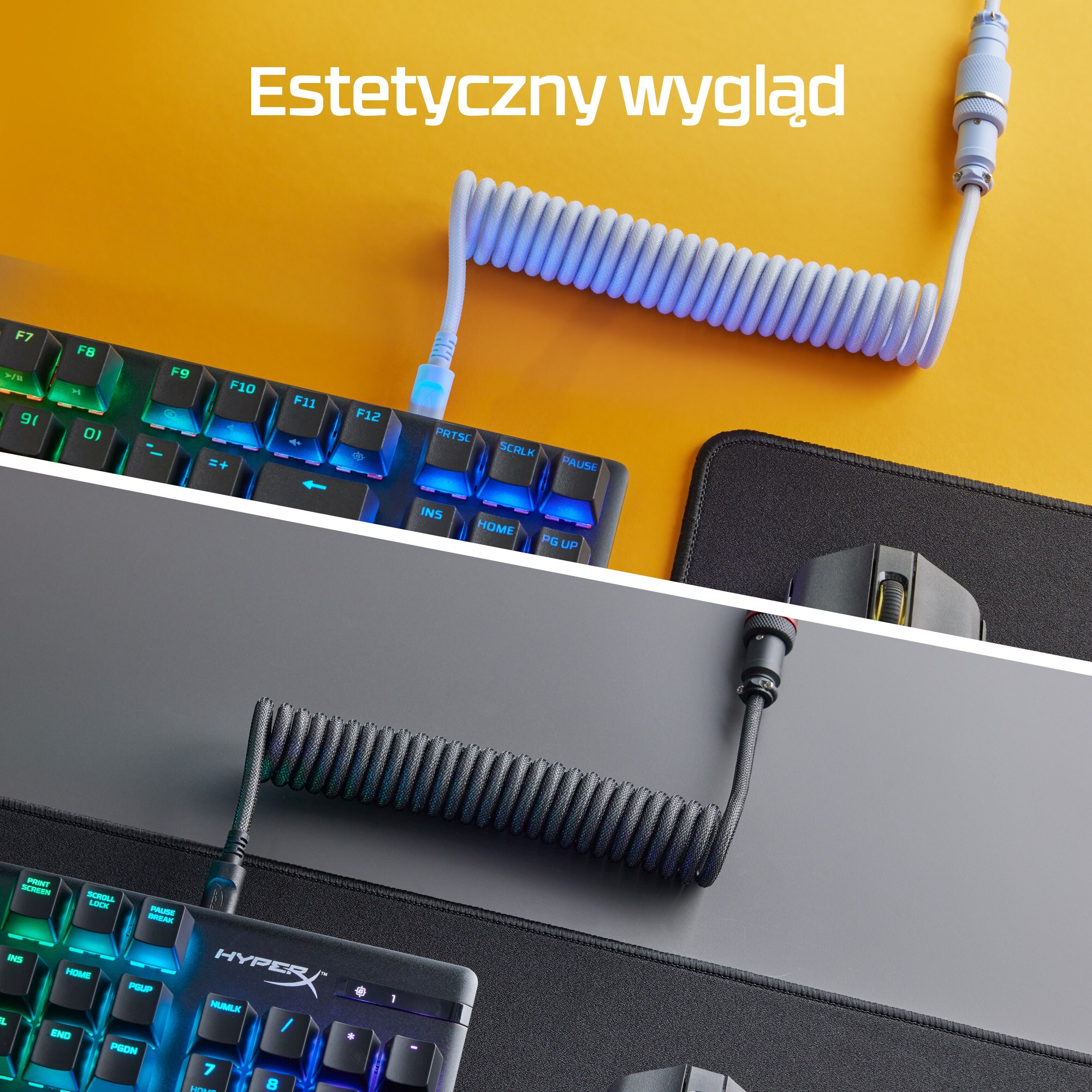 Kabel spiralny USB-C HyperX w kolorze jasnofioletowym - obrazek 3