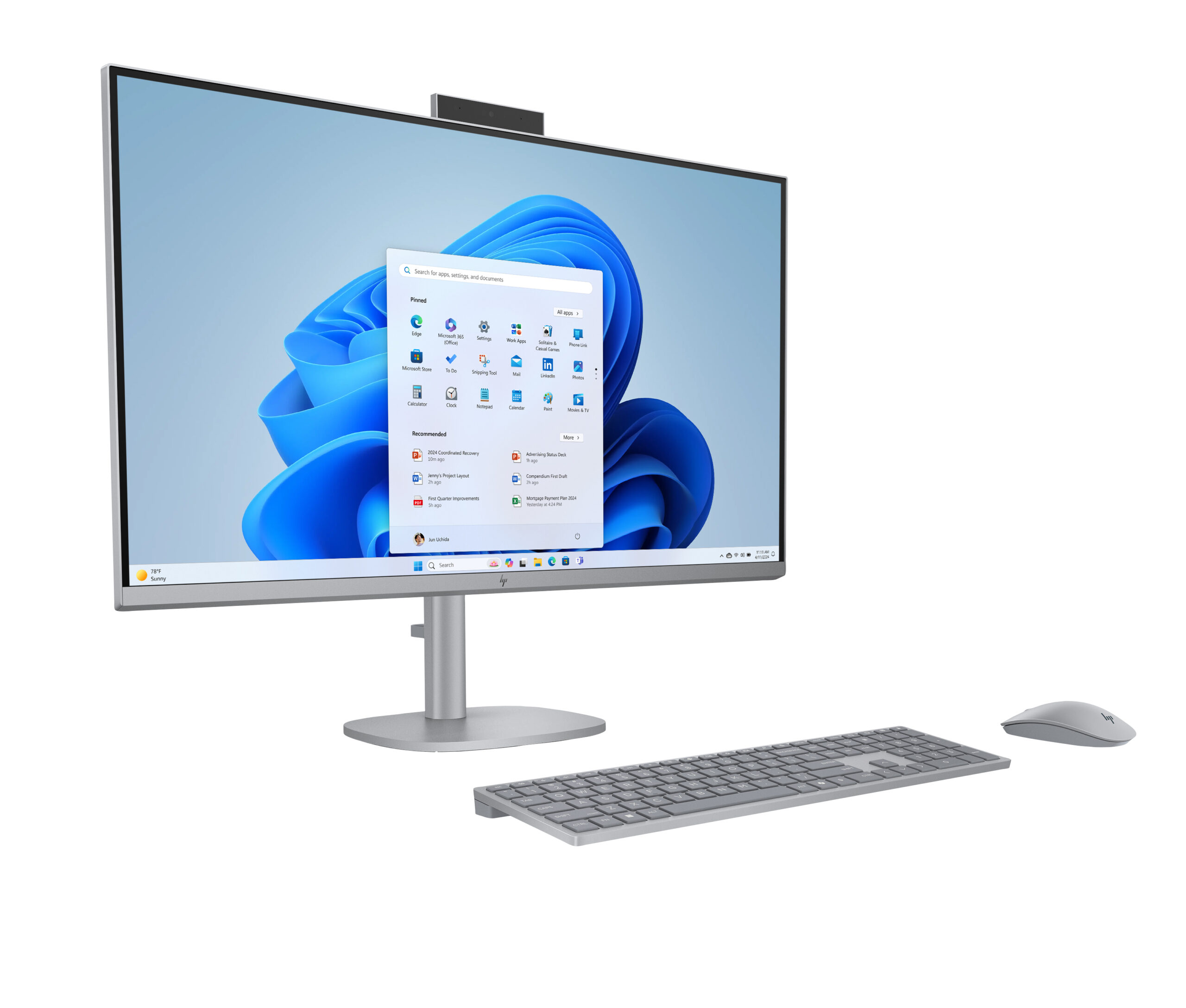 HP OmniStudio X 32-c0007nw Intel Core Ultra 5 125H 80 cm (31.5") 3840 x 2160 px All-in-One PC 32 GB DDR5-SDRAM 1 TB SSD Windows 11 Home Wi-Fi 7 (802.11be) AI PC Srebrny - obrazek 2