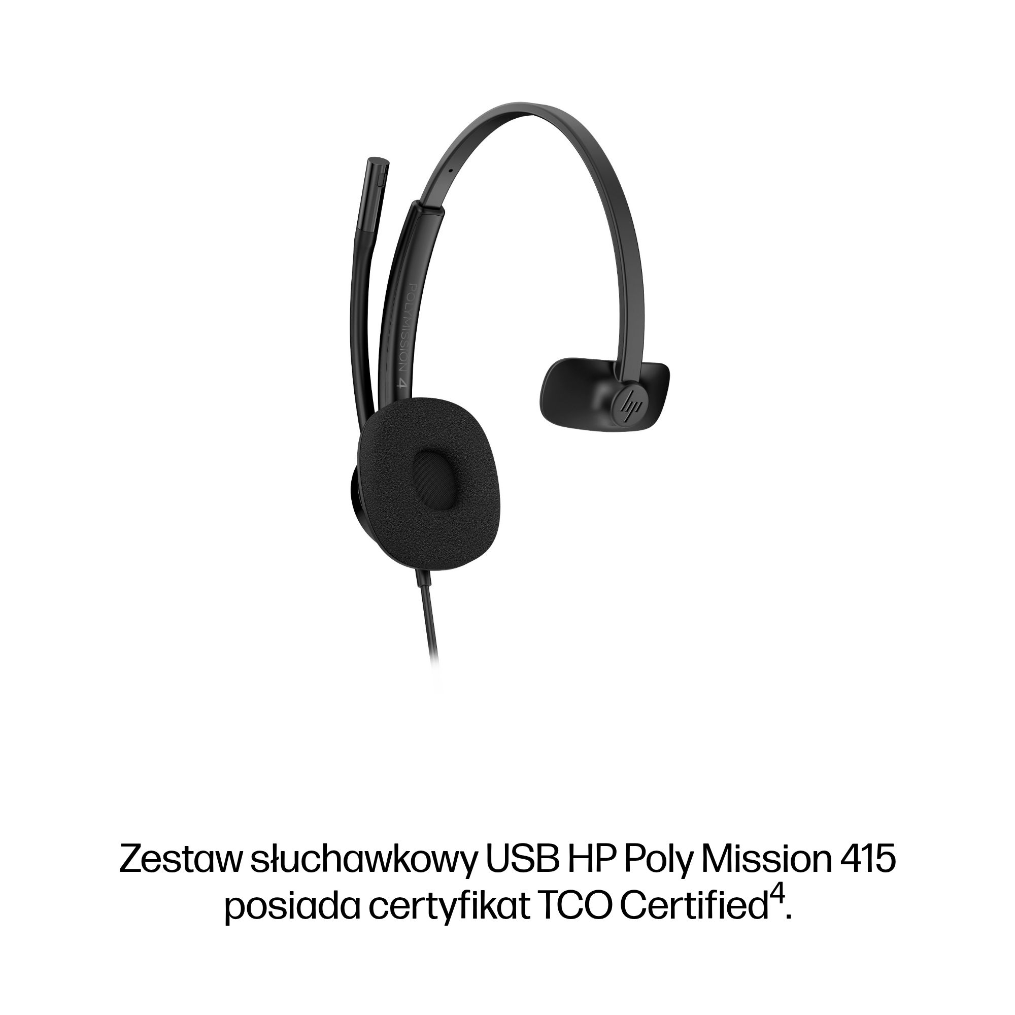 HP Poly Mission 415 Classic – przewodowy zestaw słuchawkowy USB mono (opakowanie zbiorcze) - obrazek 4