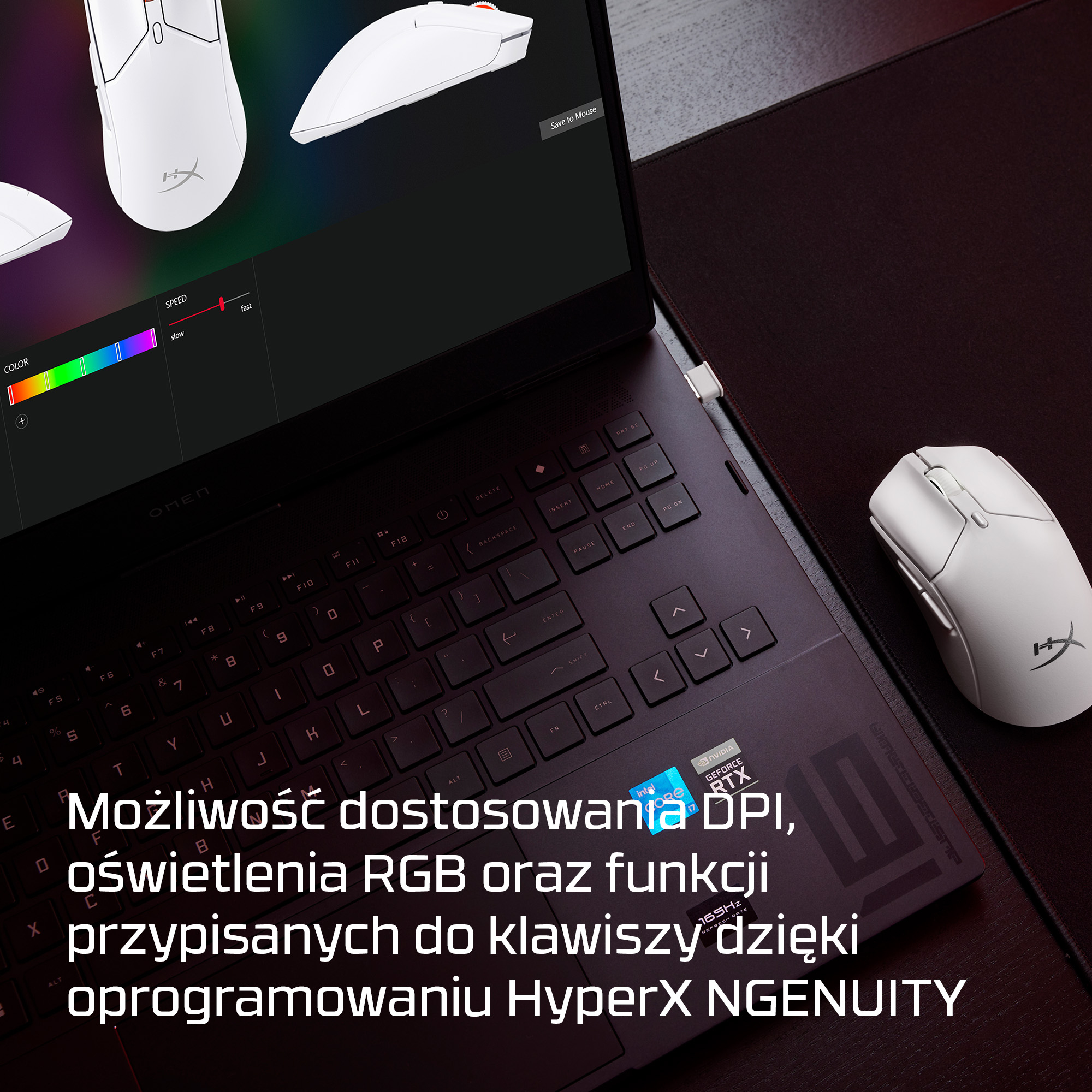 HyperX Pulsefire Haste 2 Mini – bezprzewodowa mysz dla graczy (biała) - obrazek 4