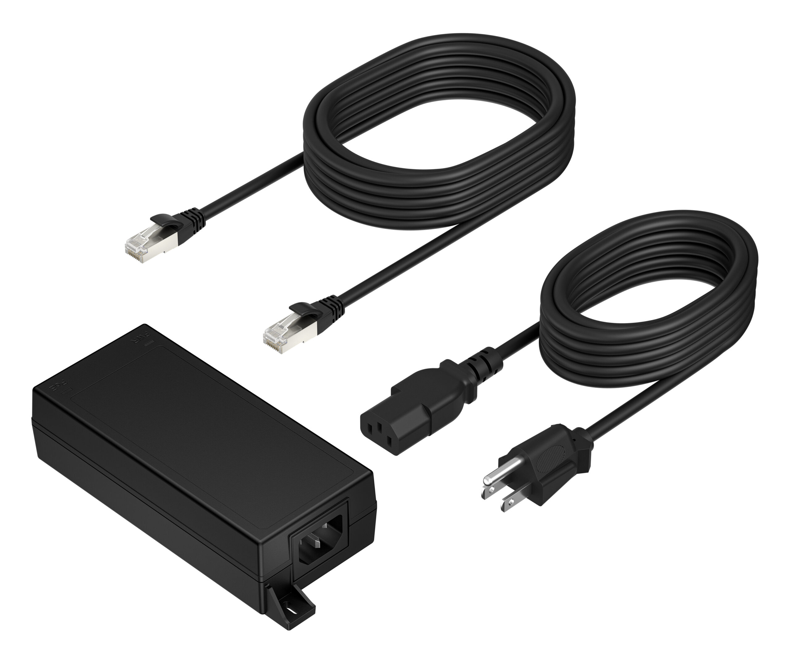 HP Poly PoE++ 65W 2.5G Adapter with 3.66m CAT6A Cable and Power Cord Czarny