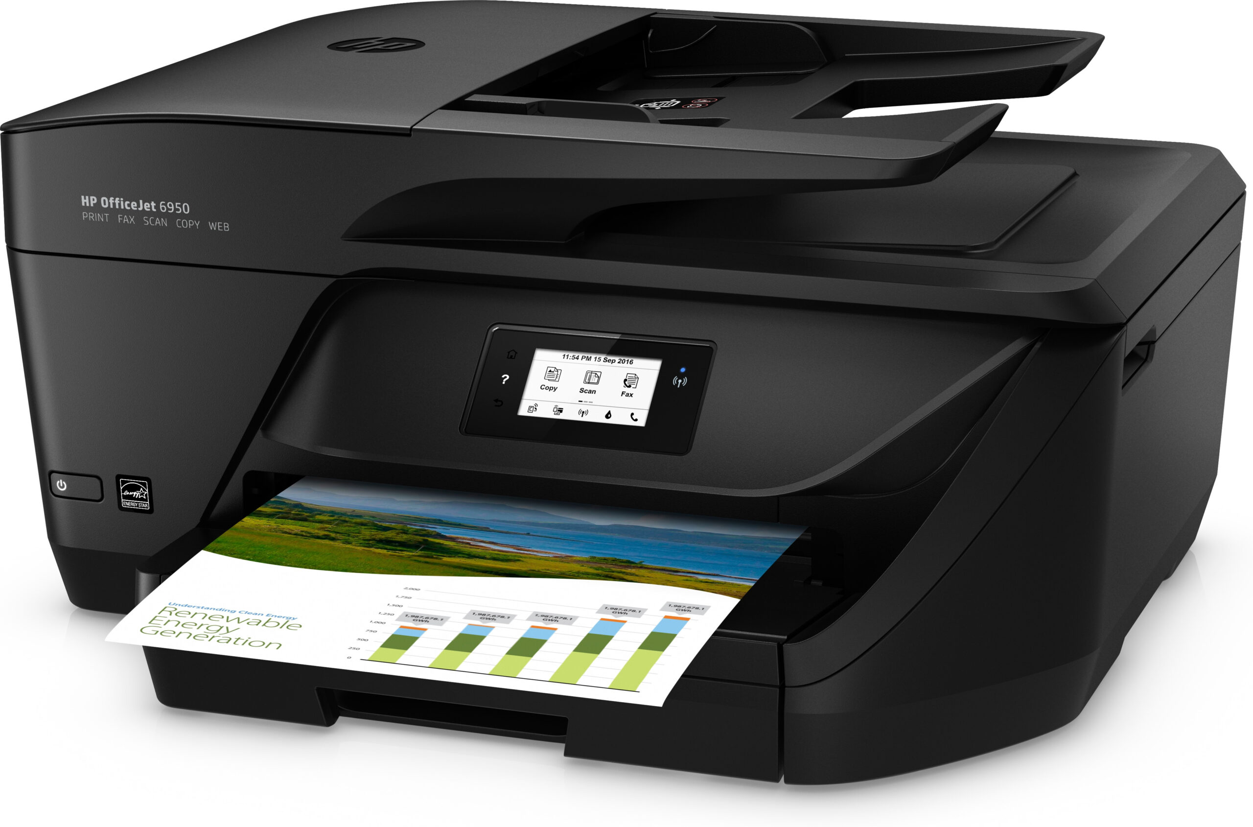 HP OfficeJet Urządzenie wielofunkcyjne 6950, W kolorze, Drukarka do Drukowanie, kopiowanie, skanowanie, faksowanie - obrazek 2