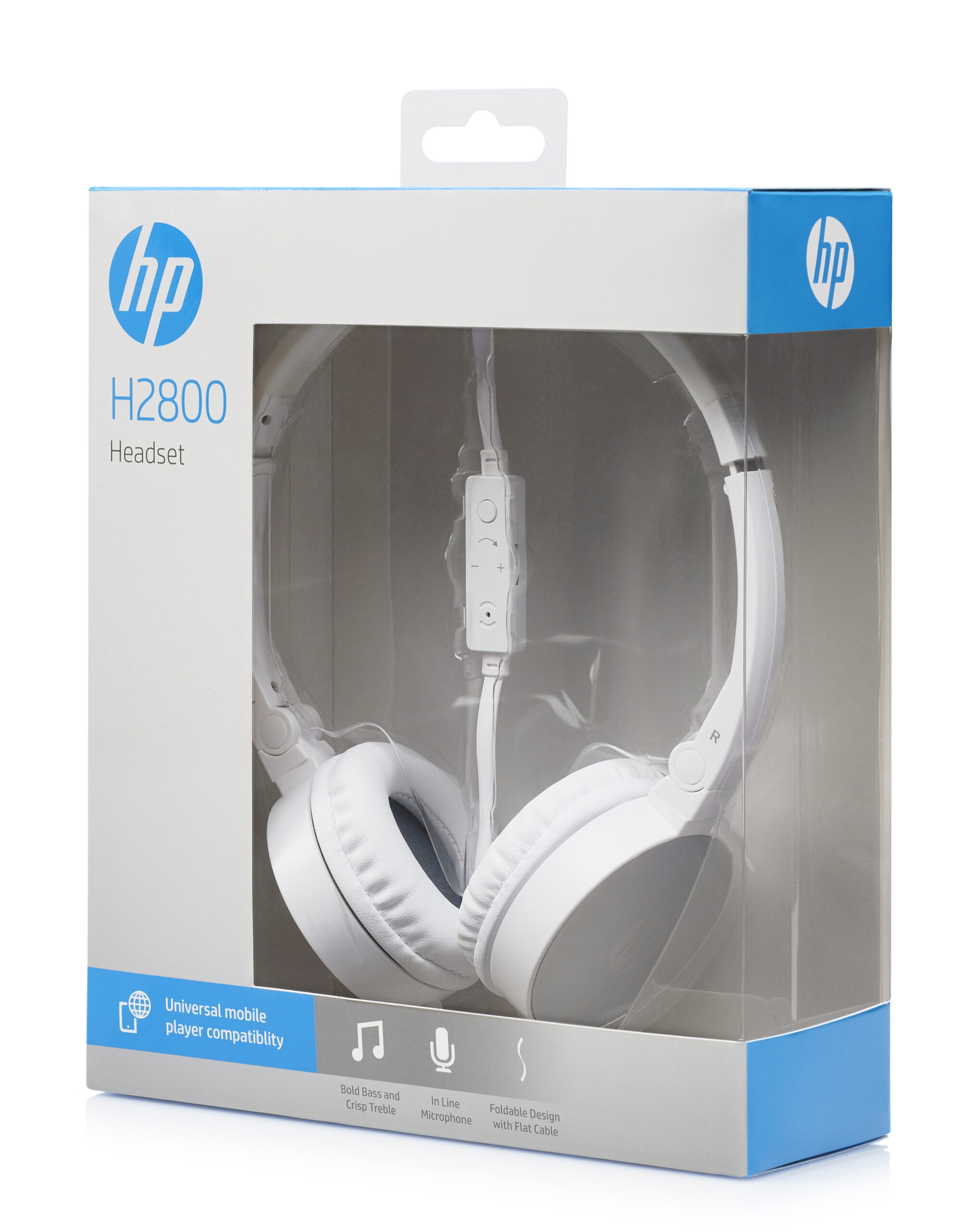 HP H2800 Zestaw słuchawkowy Przewodowa Opaska na głowę Połączenia/muzyka Srebrny, Biały - obrazek 4