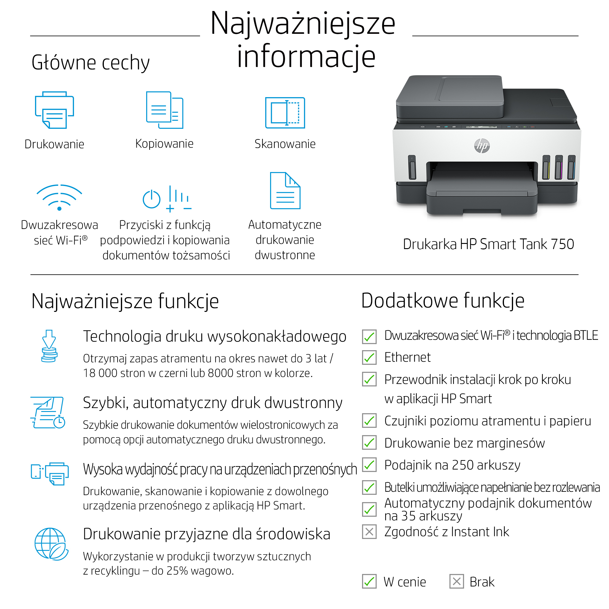 HP Smart Tank 750 All-in-One (6UU47A) - obrazek 3
