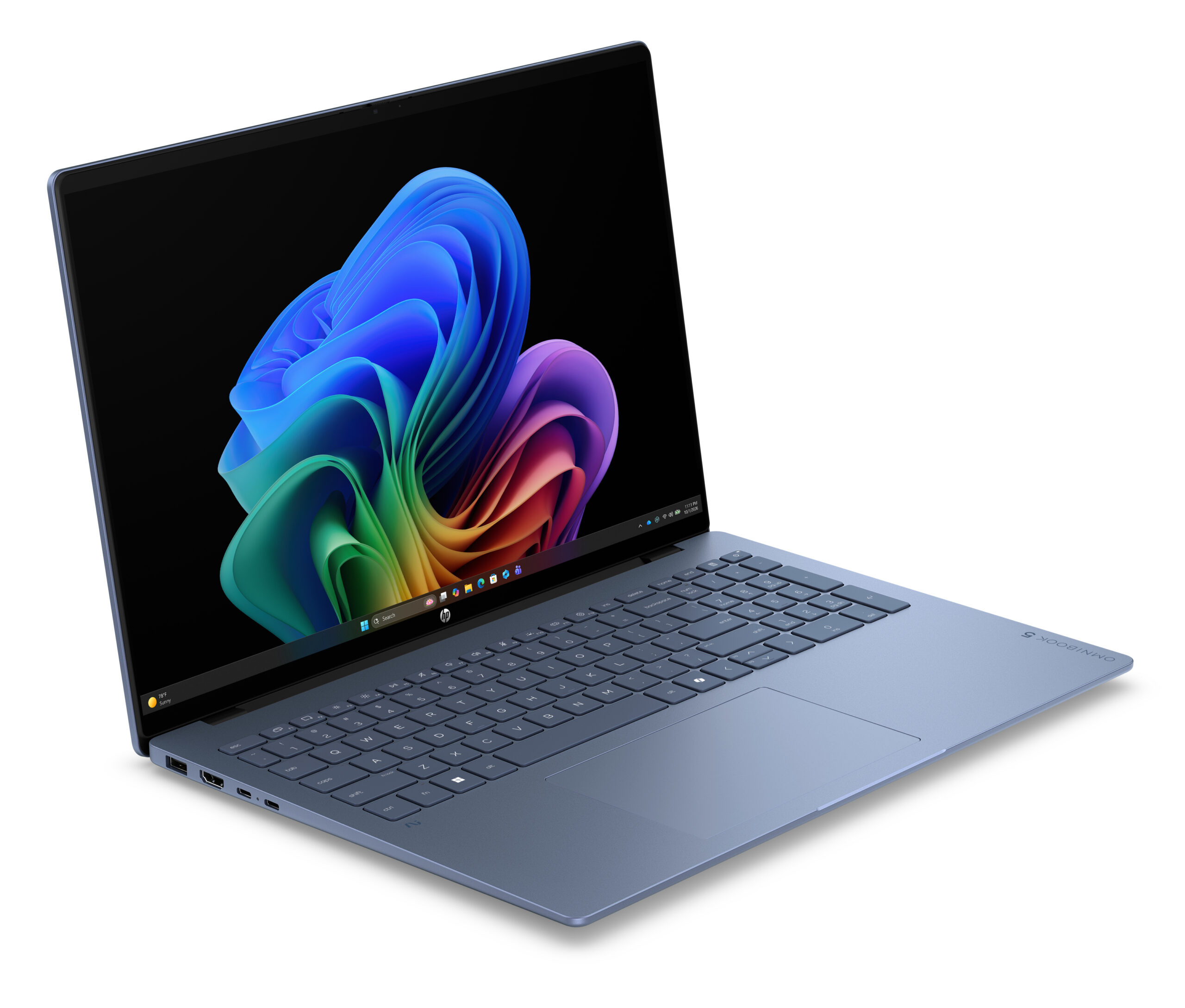 HP OmniBook 5 Laptop Next Gen AI 16-bp0007nwx Copilot+ PC AMD Ryzen AI 5 330 40,6 cm (16") Ekran dotykowy 2K 16 GB LPDDR5x-SDRAM 512 GB SSD Wi-Fi 7 (802.11be) Windows 11 Home Niebieski - obrazek 2