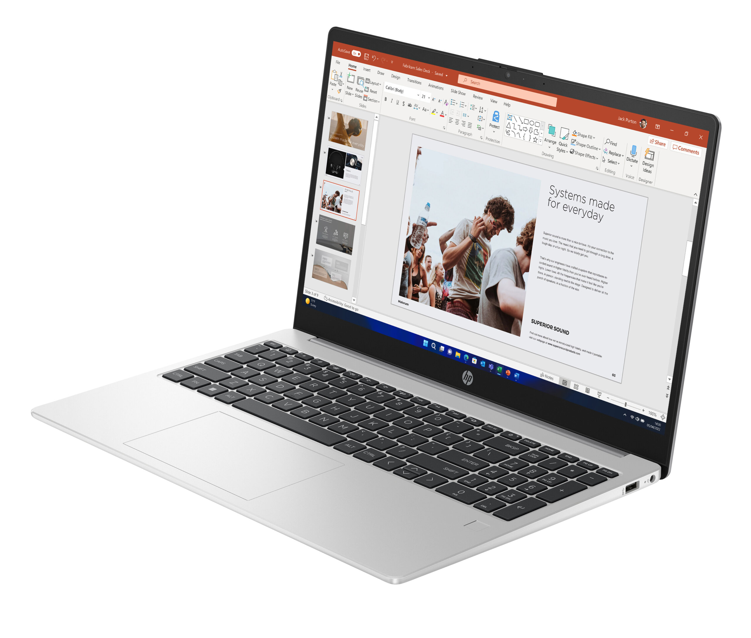 HP 255 G10 AMD Ryzen™ 7 7730U Laptop 39,6 cm (15.6") Full HD 16 GB DDR4-SDRAM 512 GB SSD Wi-Fi 6 (802.11ax) Windows 11 Pro Srebrny - obrazek 4