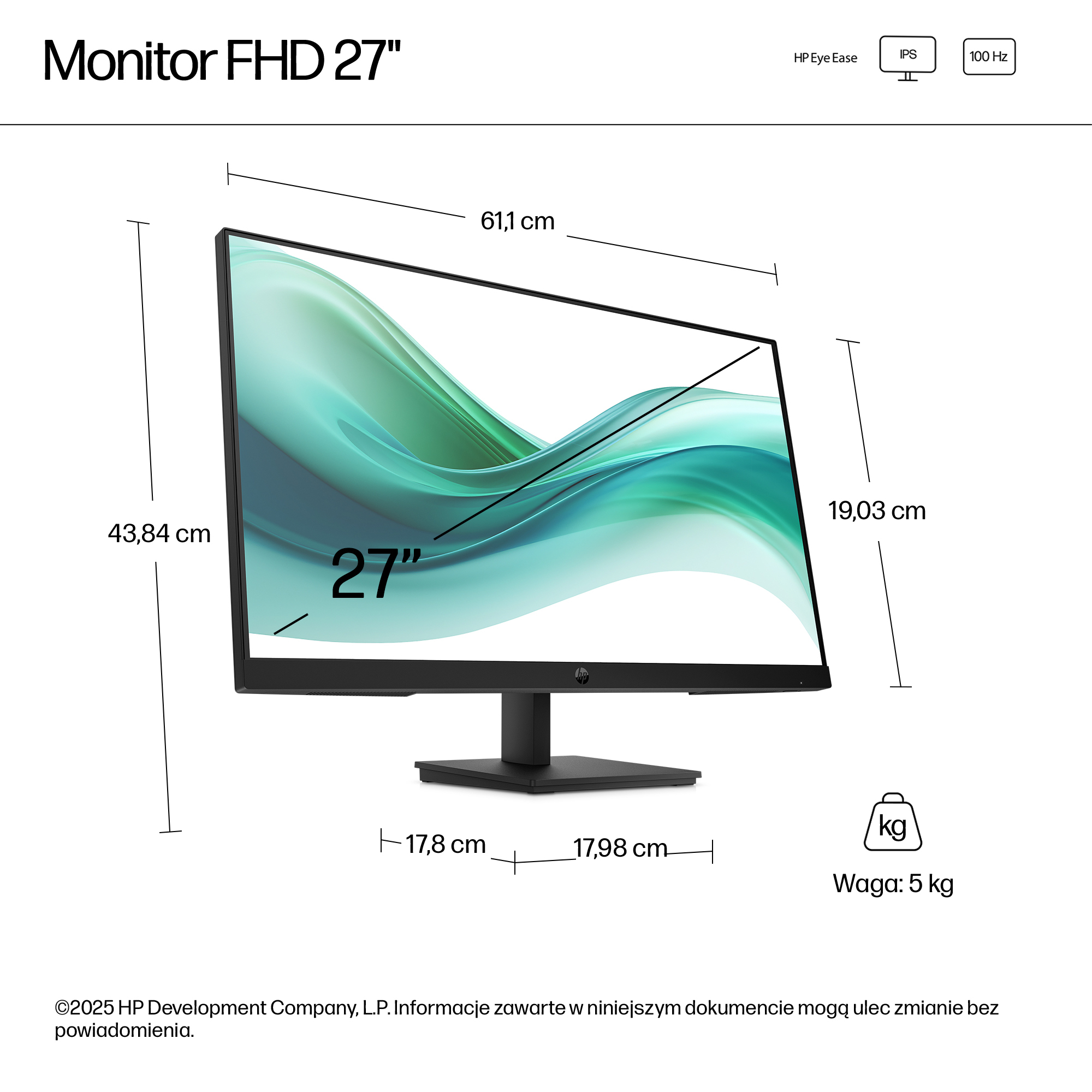 HP Series 3 Pro Monitor Pro 27″ seria 3 FHD – 327pf - obrazek 5