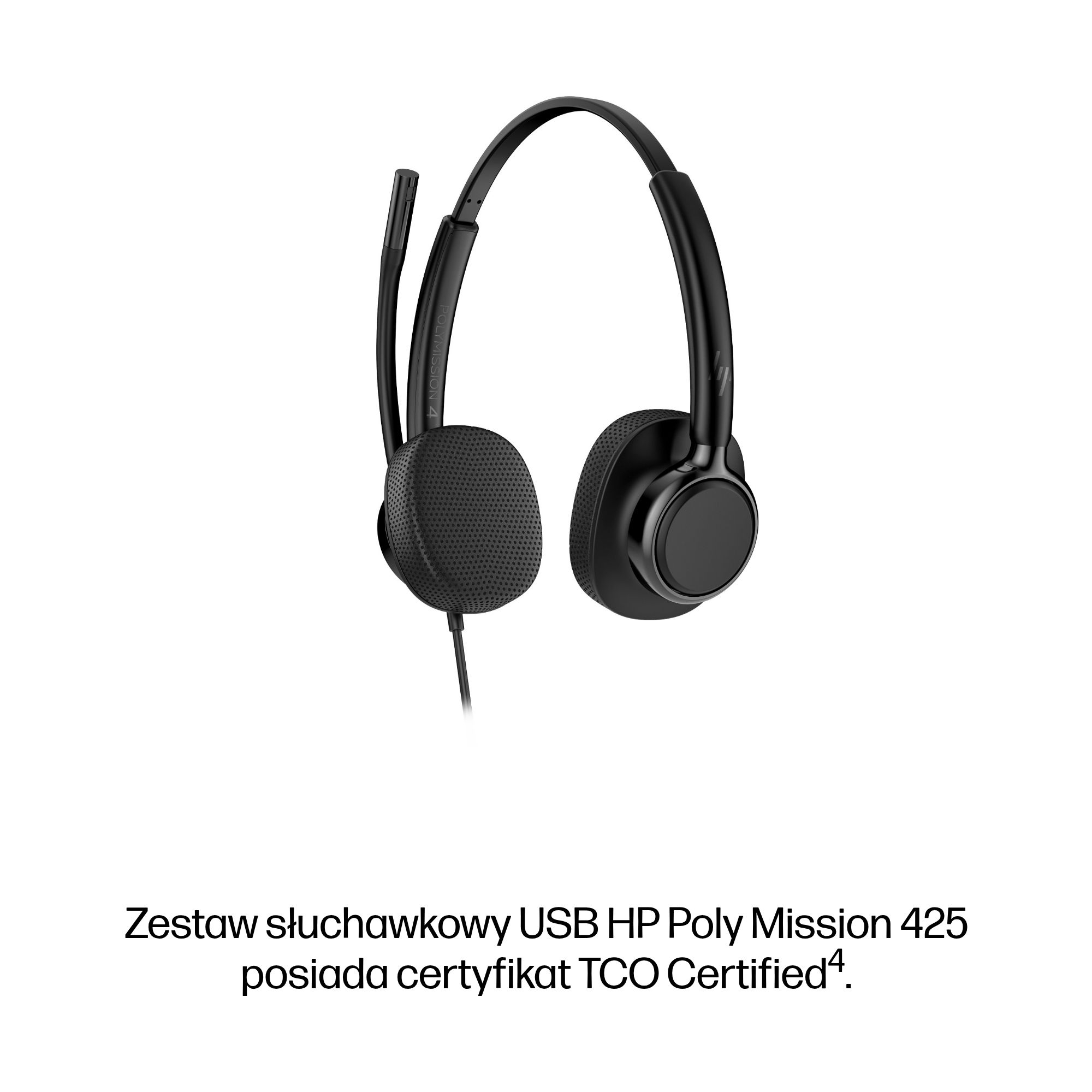HP Poly Mission 425 – przewodowy zestaw słuchawkowy USB stereo (opakowanie zbiorcze) - obrazek 4