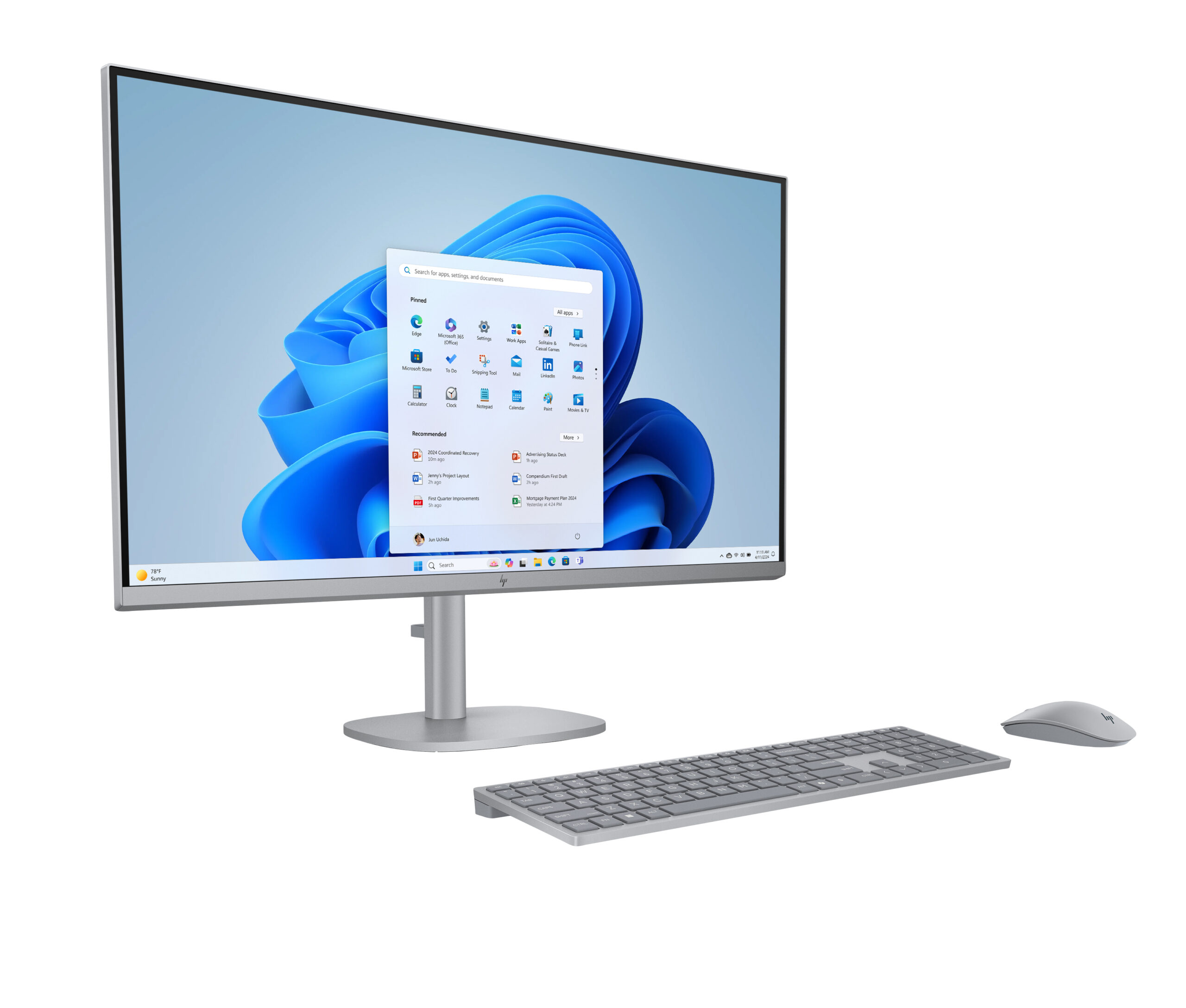 HP OmniStudio X 32-c0008nw Intel Core Ultra 5 125H 80 cm (31.5") 3840 x 2160 px All-in-One PC 16 GB DDR5-SDRAM 1 TB SSD Windows 11 Home Wi-Fi 7 (802.11be) AI PC Srebrny - obrazek 2