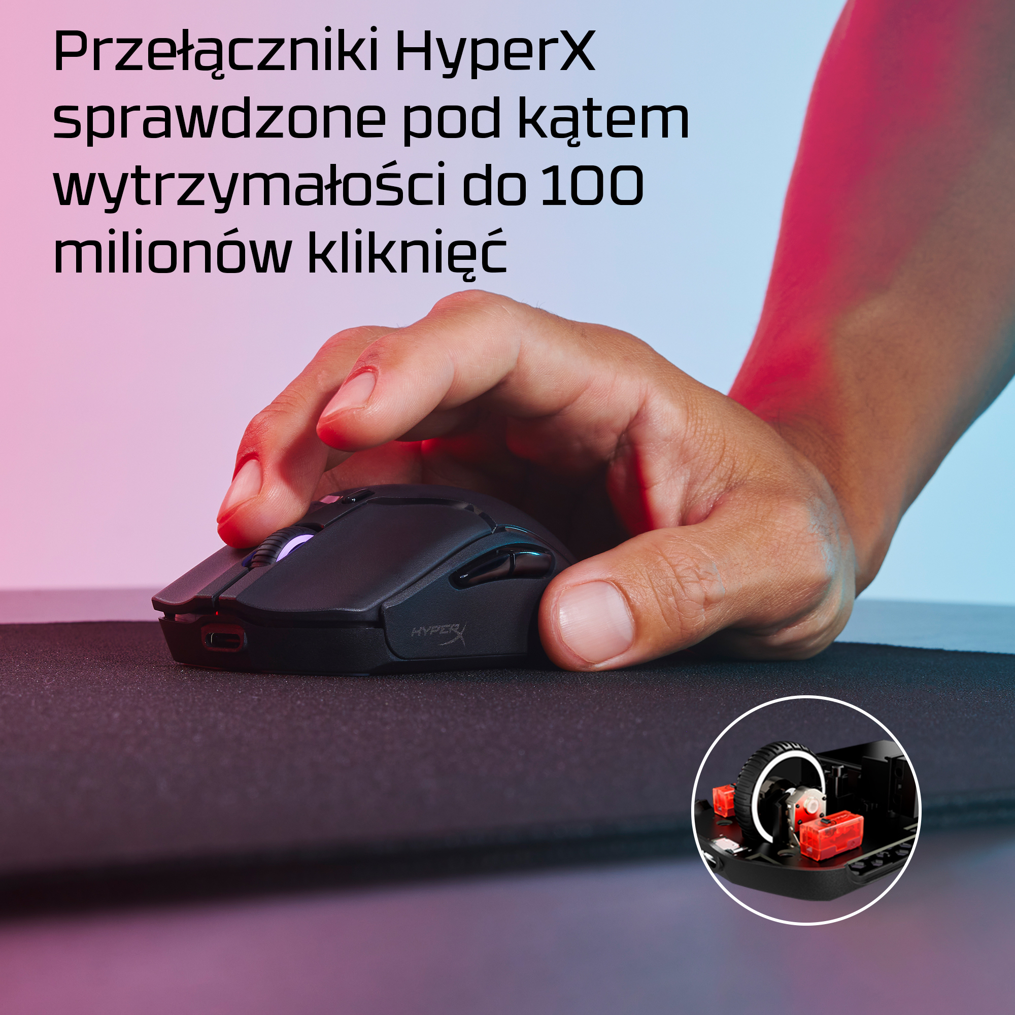 HyperX Pulsefire Haste 2 Mini – bezprzewodowa mysz dla graczy (czarna) - obrazek 5