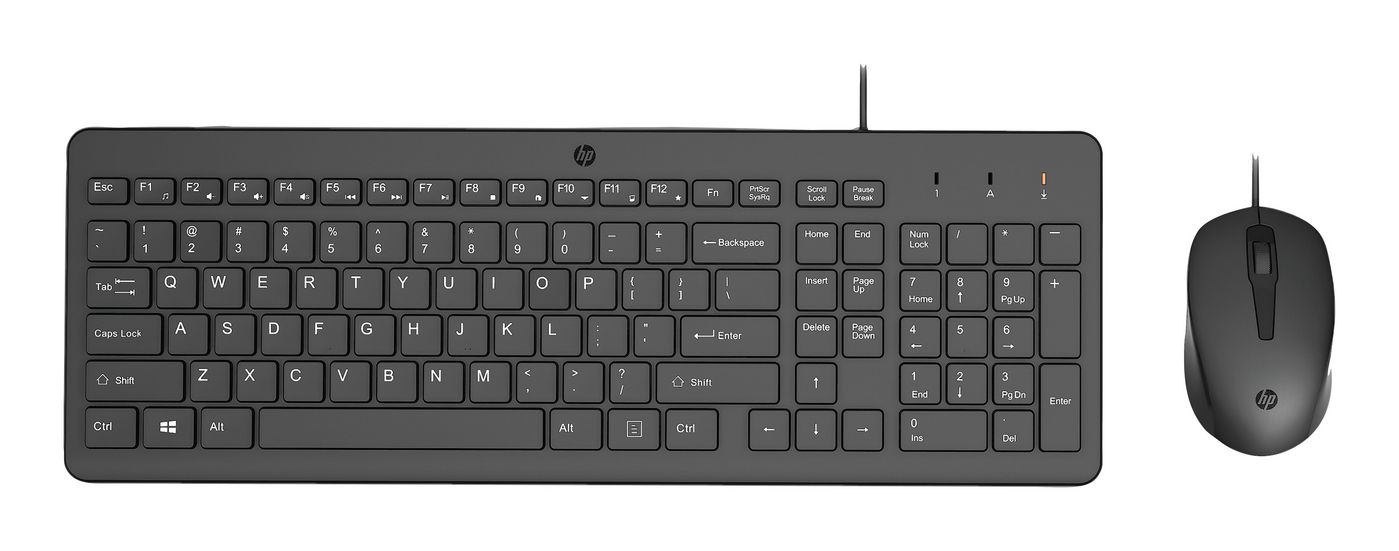 Zestaw klawiatura + mysz HP 150 Wired Mouse and Keyboard - Przewodowy, czarny