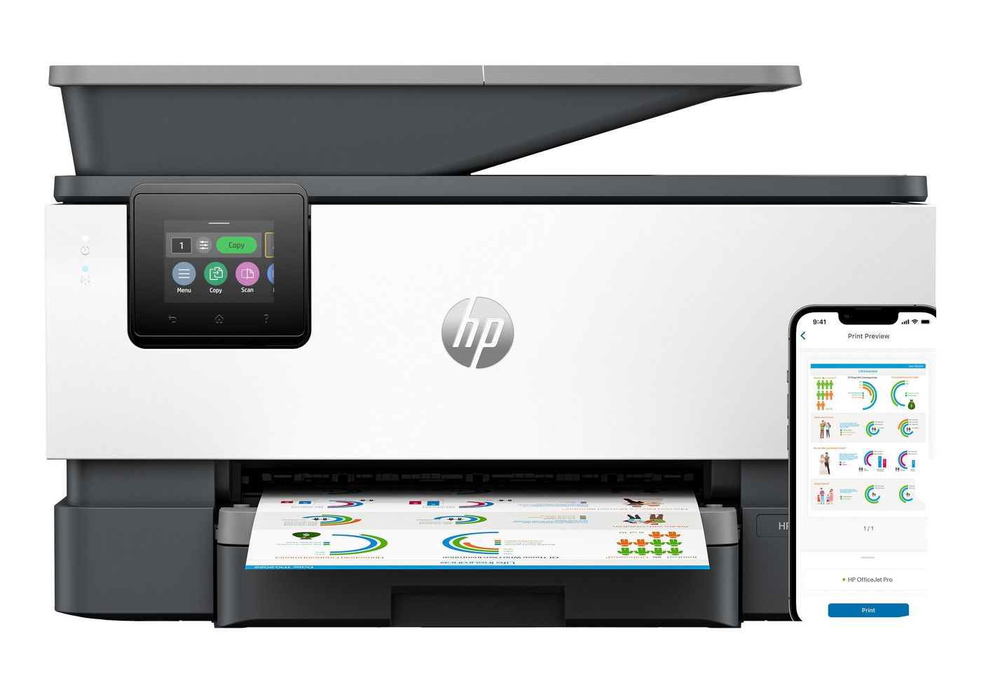 HP Officejet Pro Hp 9122E All-In-One Printer, Color, Printer For Small Medium Business, Print, Copy, Scan, Fax, Hp+ Hp Instant Ink