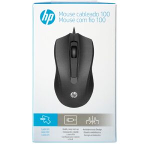 Mysz HP Wired Mouse 100 przewodowa czarna 6VY96AA