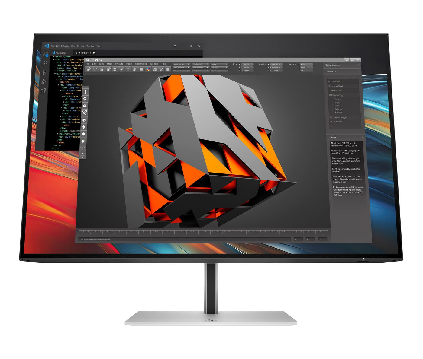 HP Series 7 Pro 24 inch WUXGA Monitor - 724pn monitor komputerowy 61 cm (24") 1920 x 1200 px LCD Czarny, Srebrny