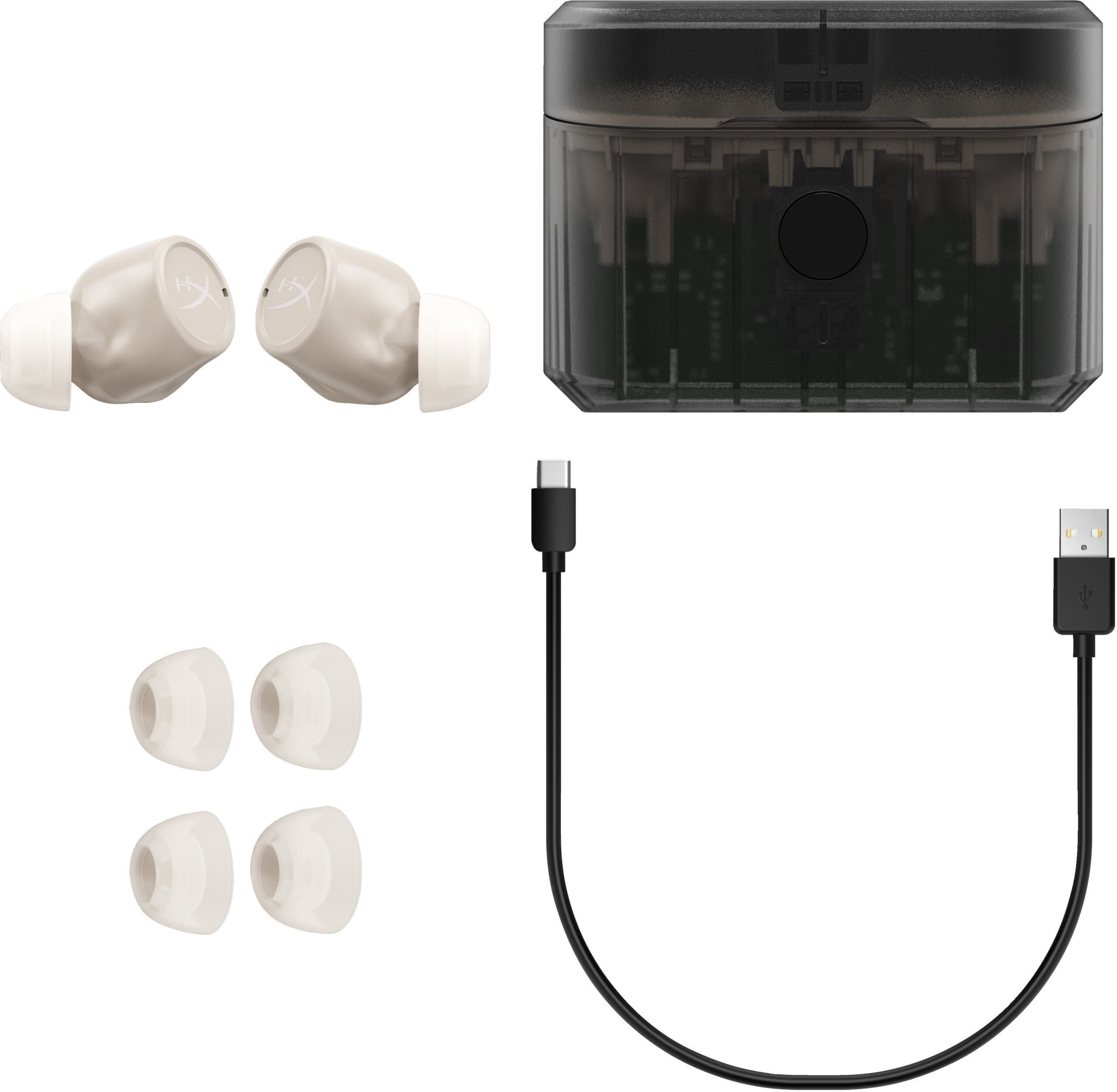 Słuchawki douszne HyperX Cirro Buds Pro jasnobrązowe - obrazek 5