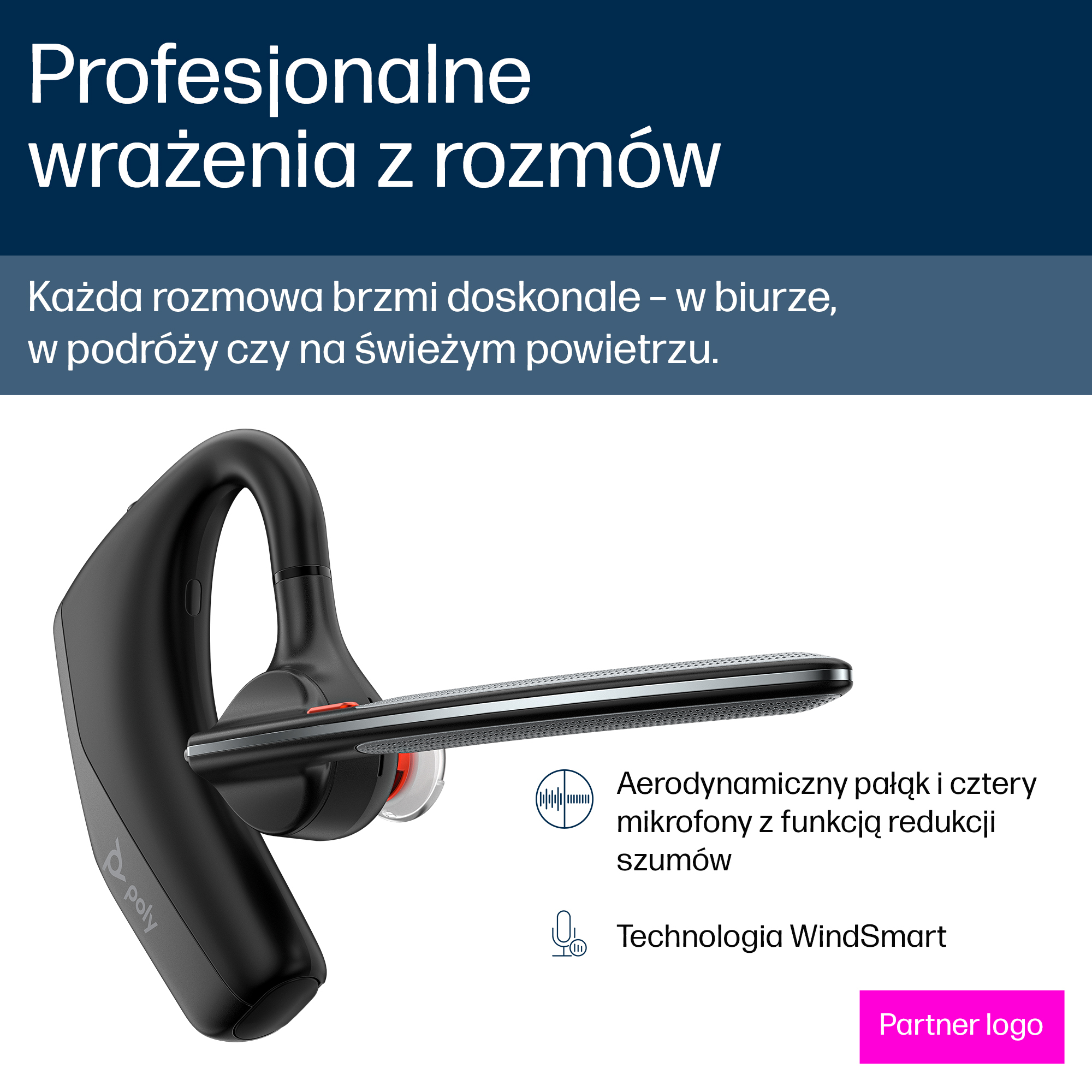 HP Voyager Legend 30 Headset – Bluetooth, UC Certified - obrazek 3