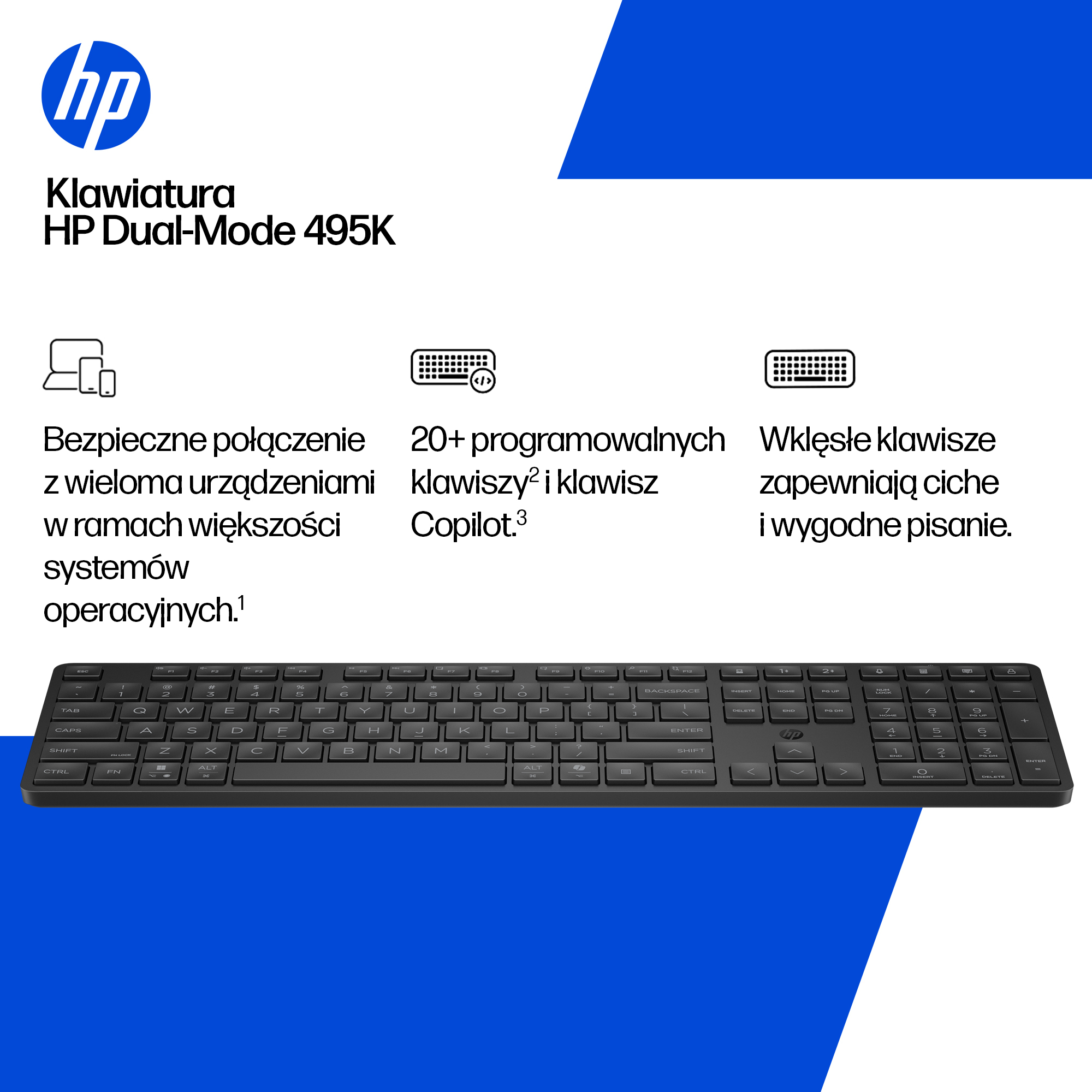 HP Klawiatura 495K Multi-Device Dual-Mode - obrazek 5
