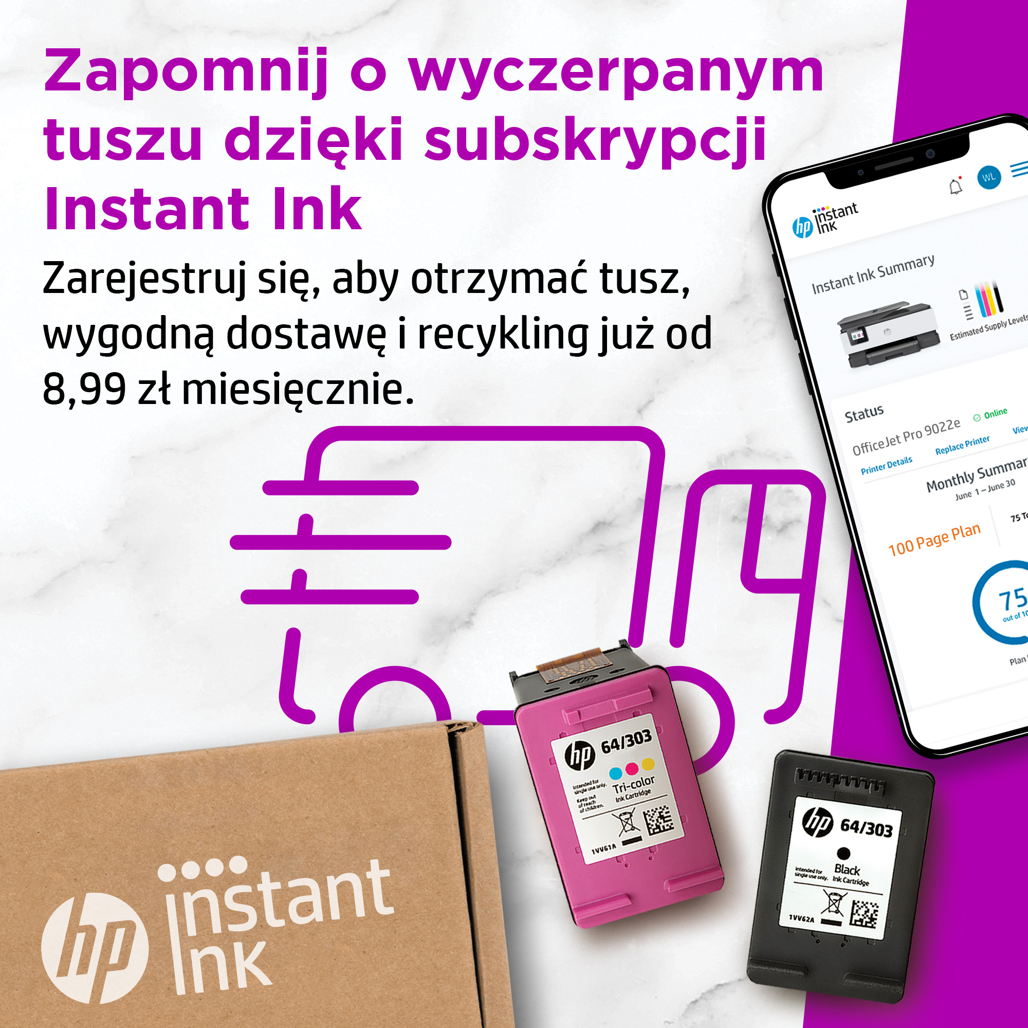 Urządzenie wielofunkcyjne atramentowe HP OfficeJet Pro 9022e (druk kolorowy, A4)